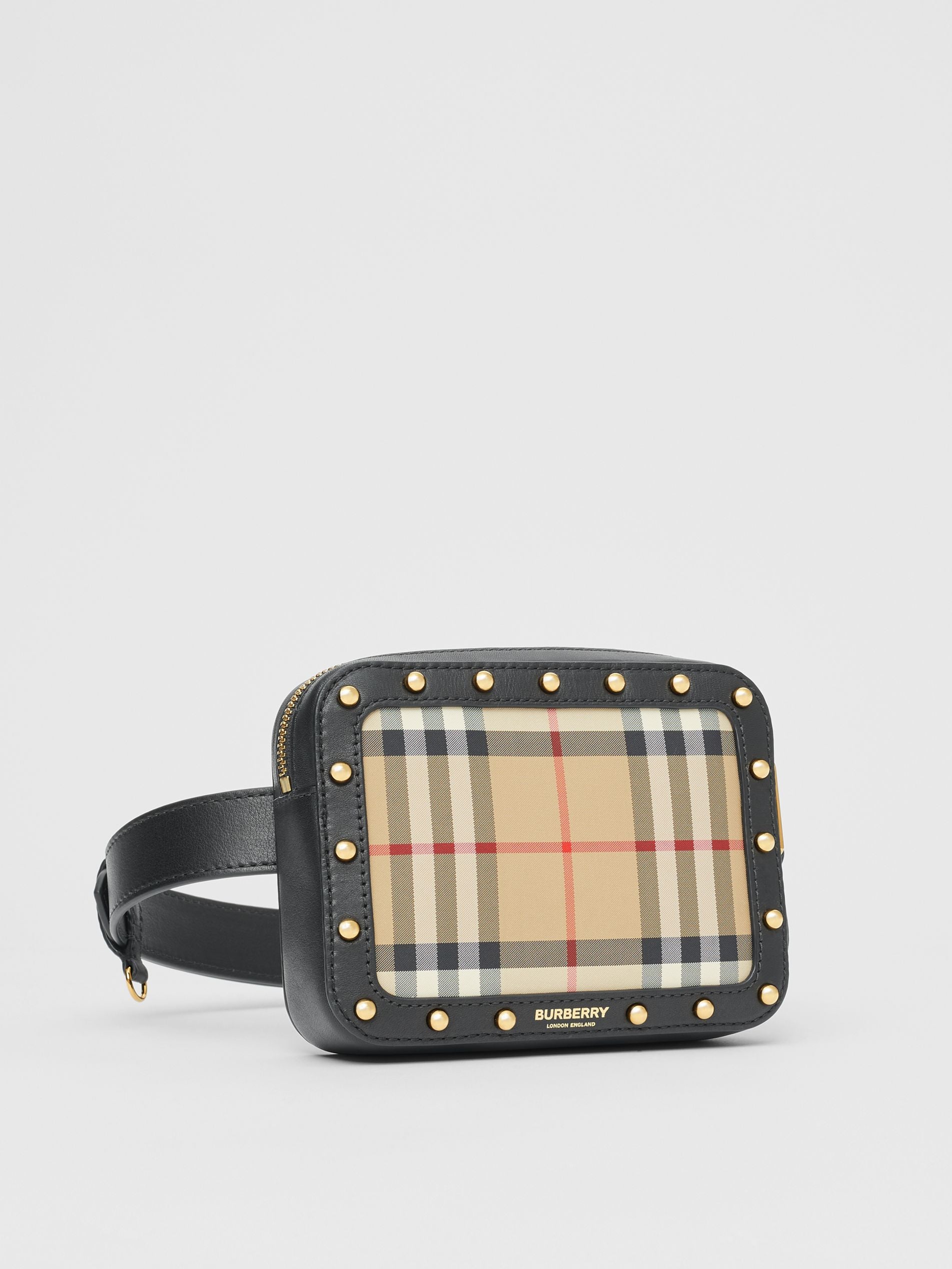 Girls Archive Beige Riveted Leather Waist Bag (16 x 4 x 12CM）
