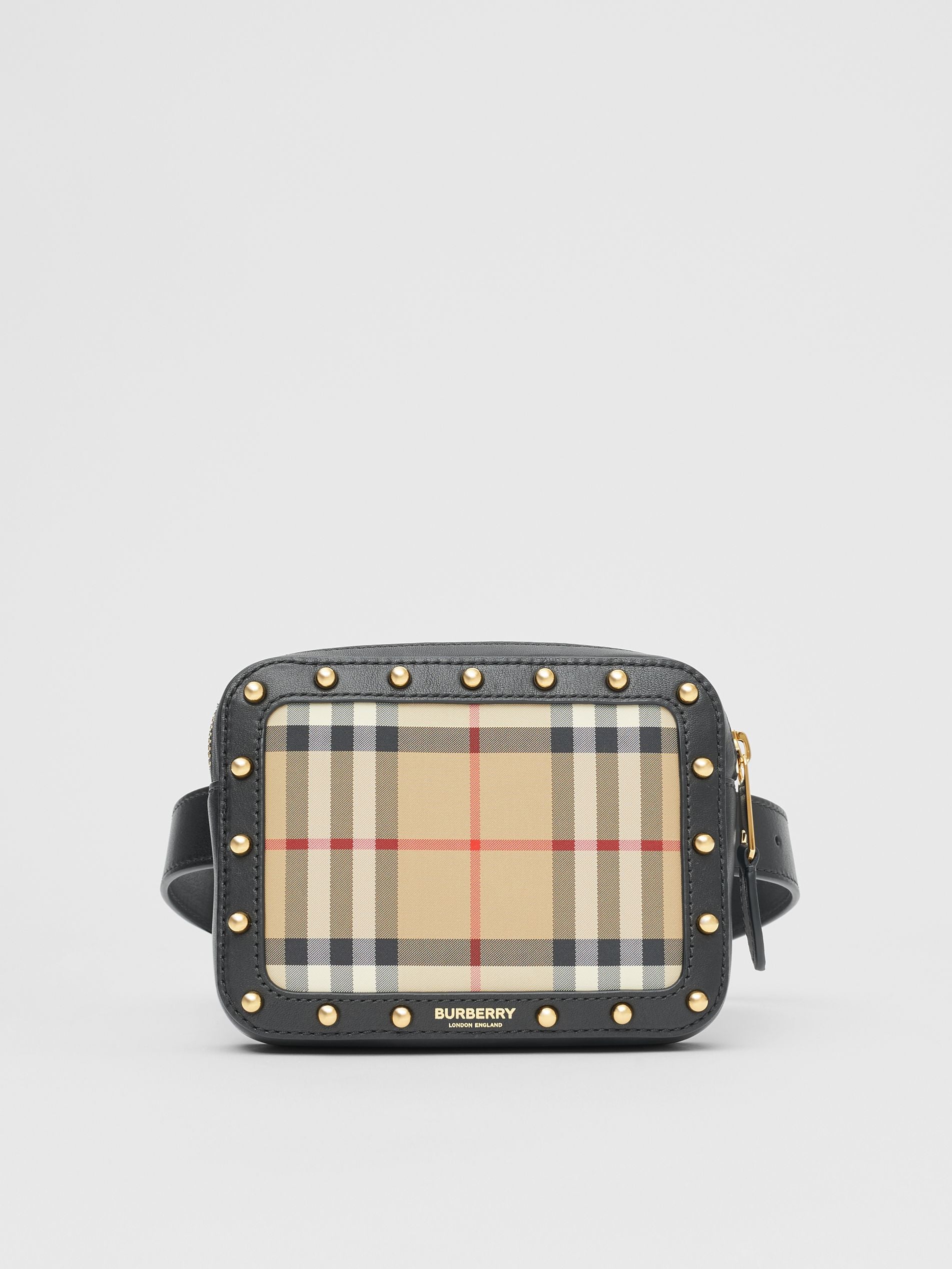 Girls Archive Beige Riveted Leather Waist Bag (16 x 4 x 12CM）