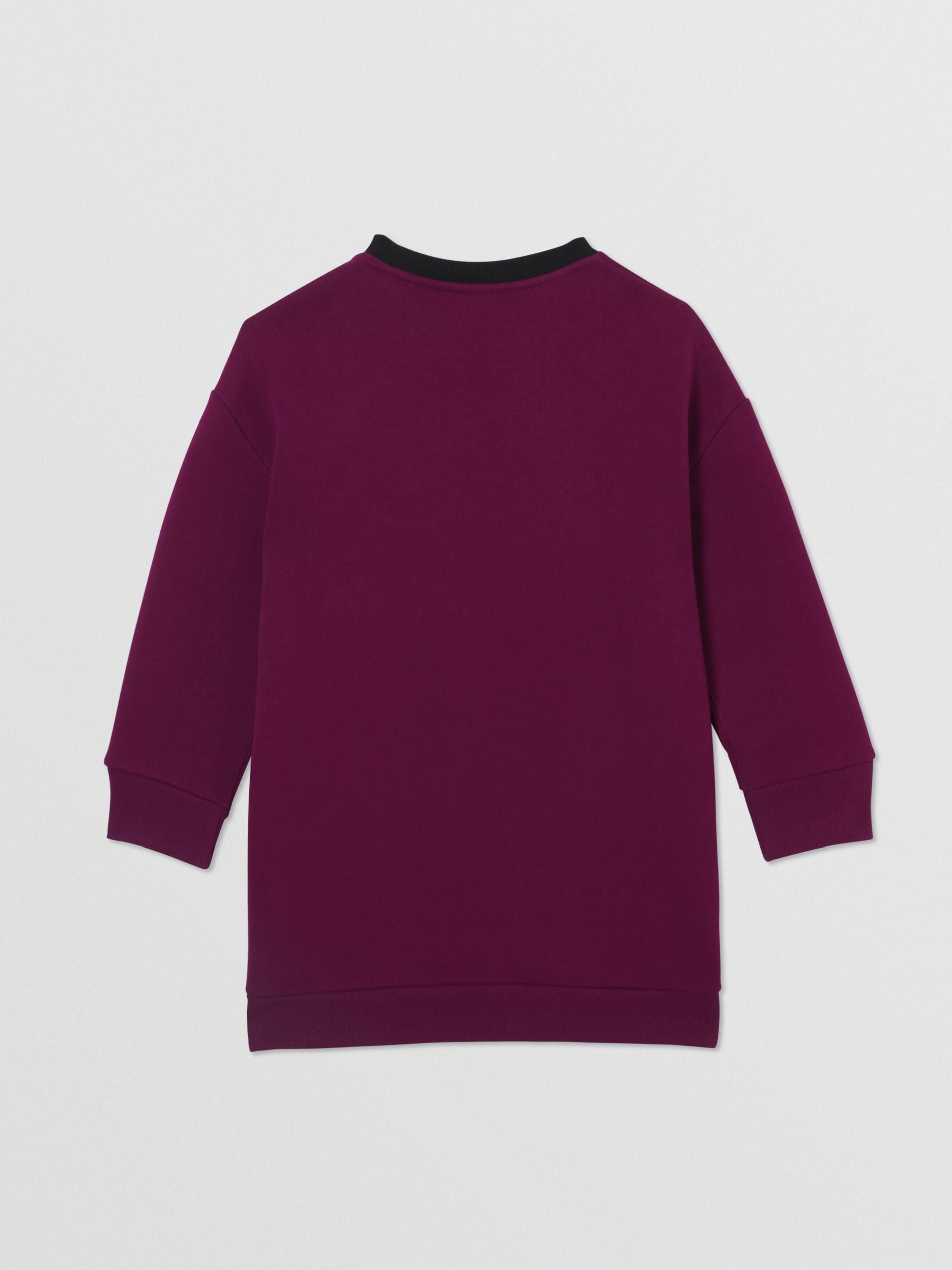 Girls Burgundy Logo Cotton Dress