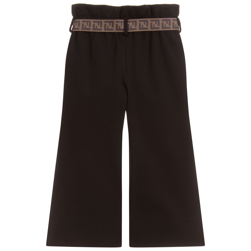 Girls Black Straight Trousers
