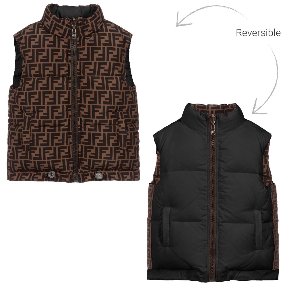 Boys & Girls Black Reversible Padded Down Gilet