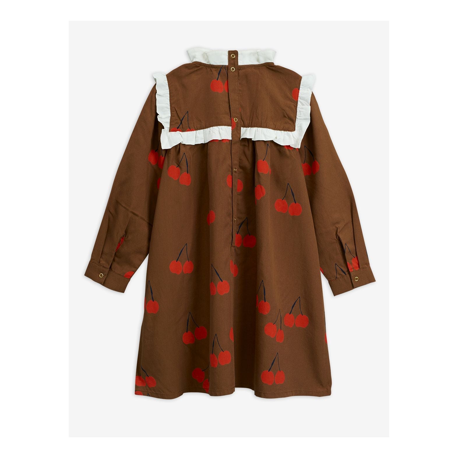 Girls Brown Cherry Frill Tencel Dress