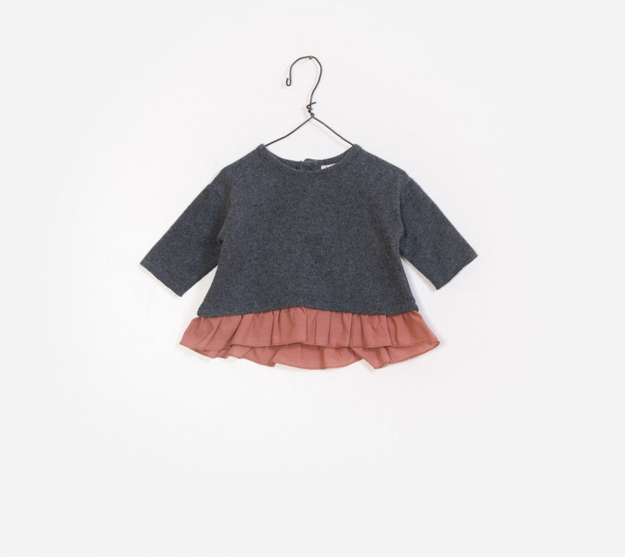 Baby Girls Dark Grey Cotton Sweater