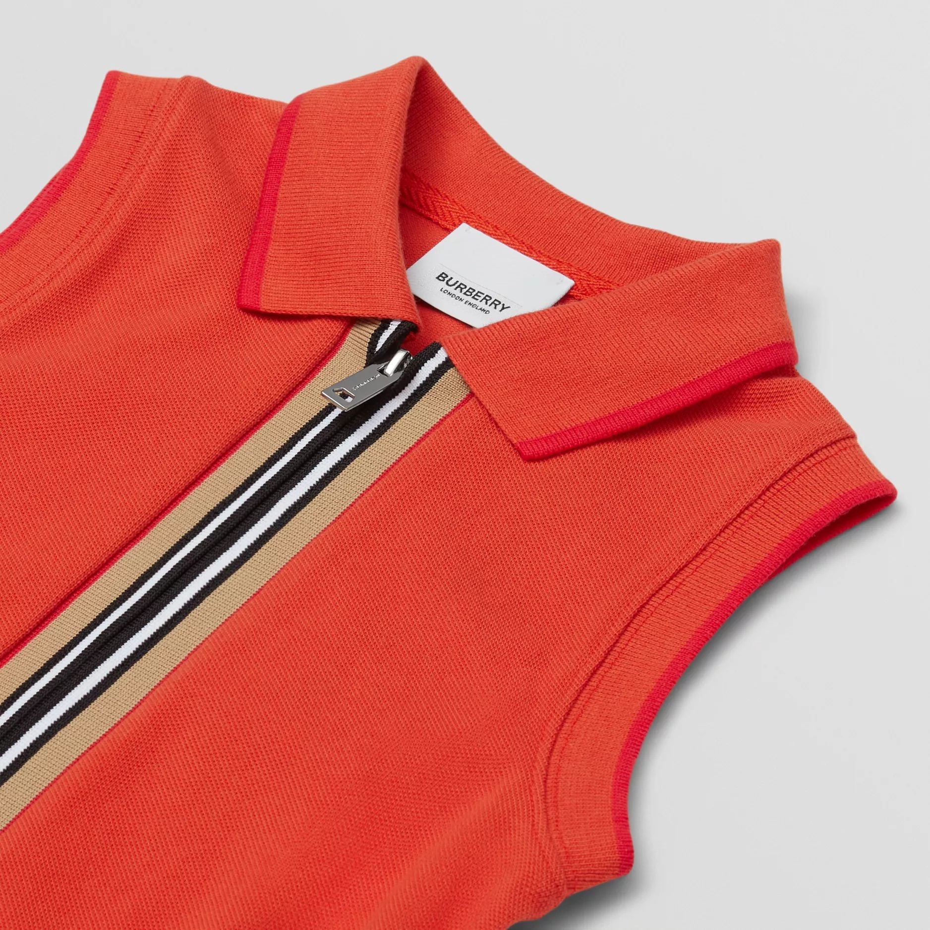 Girls Red Cotton Polo Dress