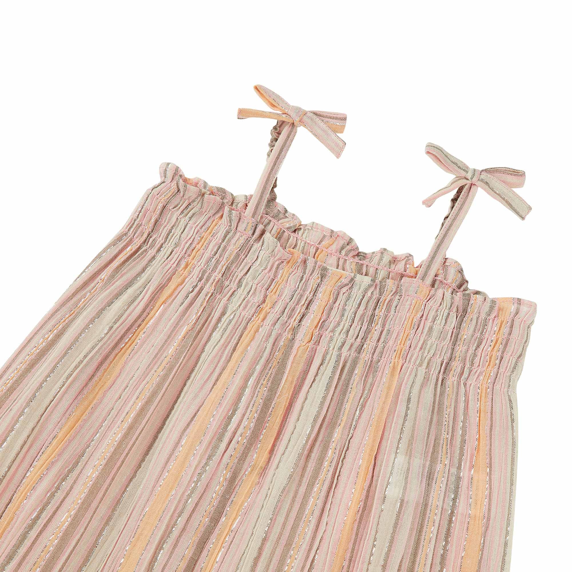Baby Girls Pink & Brown Stripe Cotton Trousers