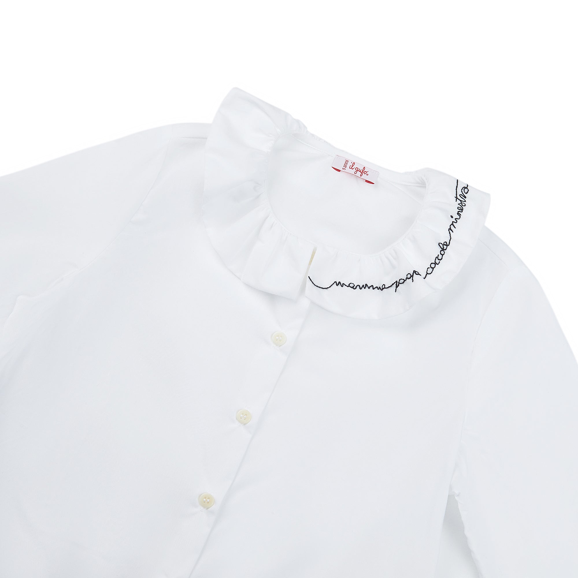 Girls White Lace Cotton Shirt