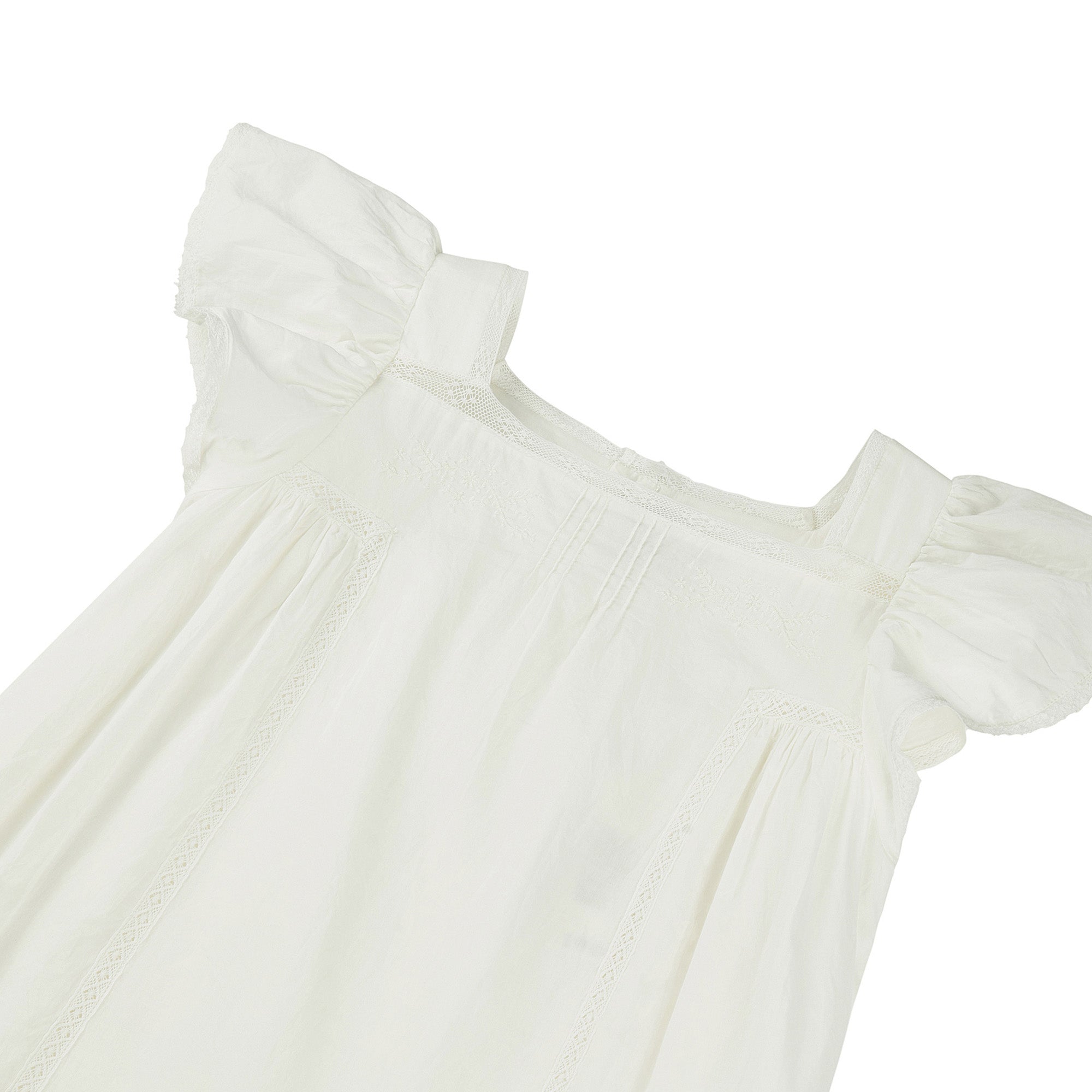 Girls White Cotton Dress