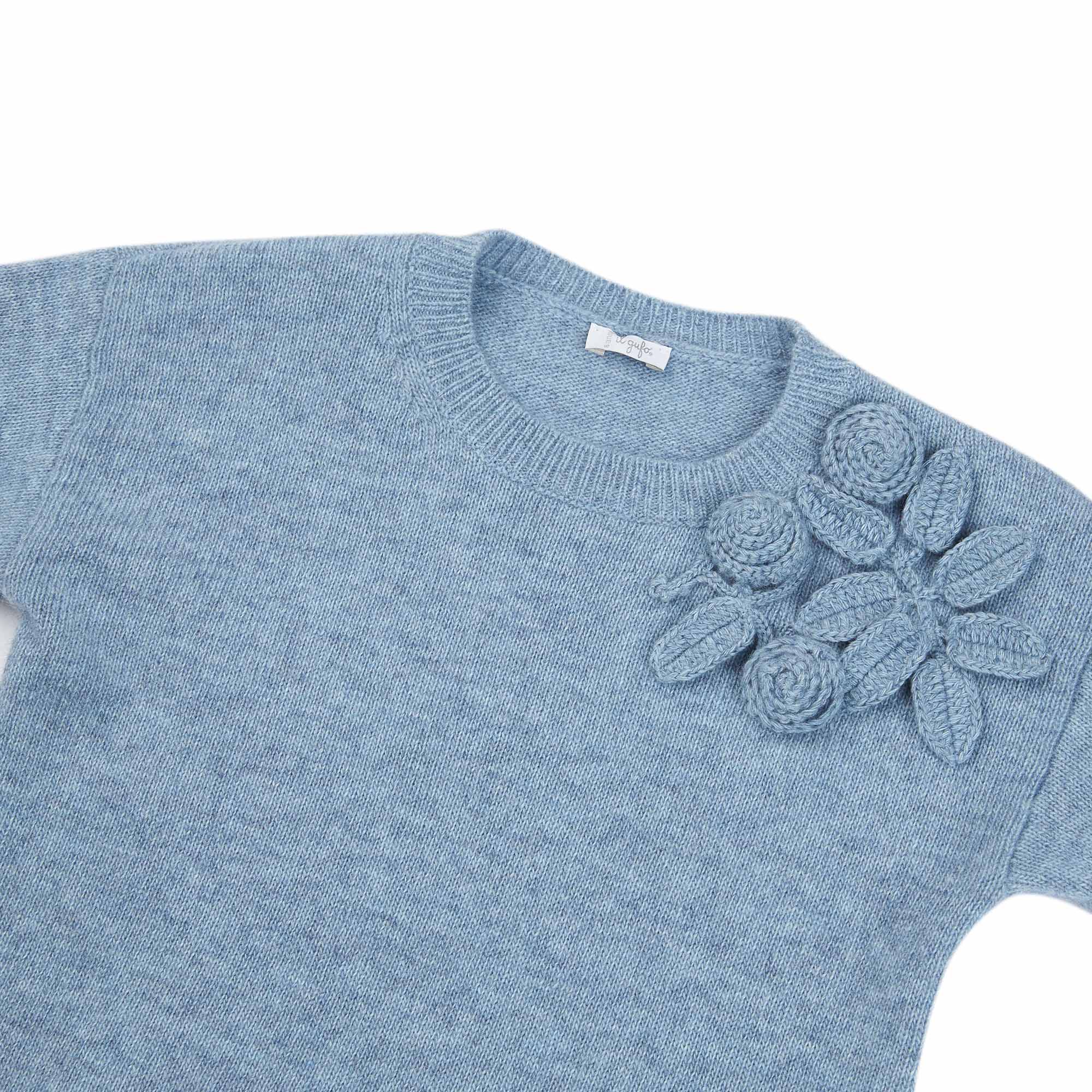 Girls Light Blue Wool Sweater