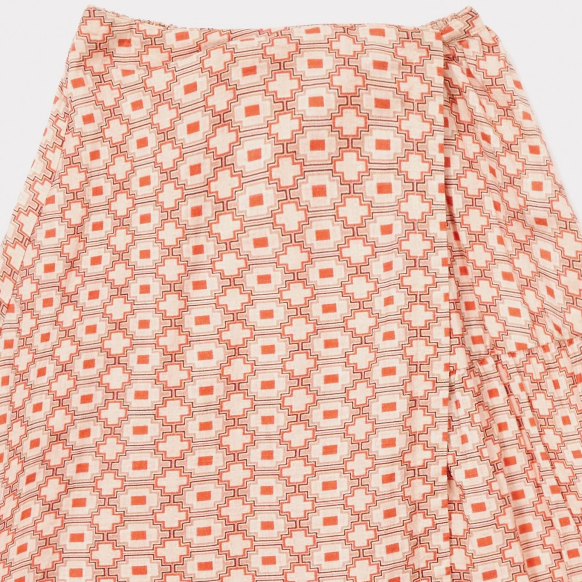 Girls Kaleido Red Cotton Woven Skirt