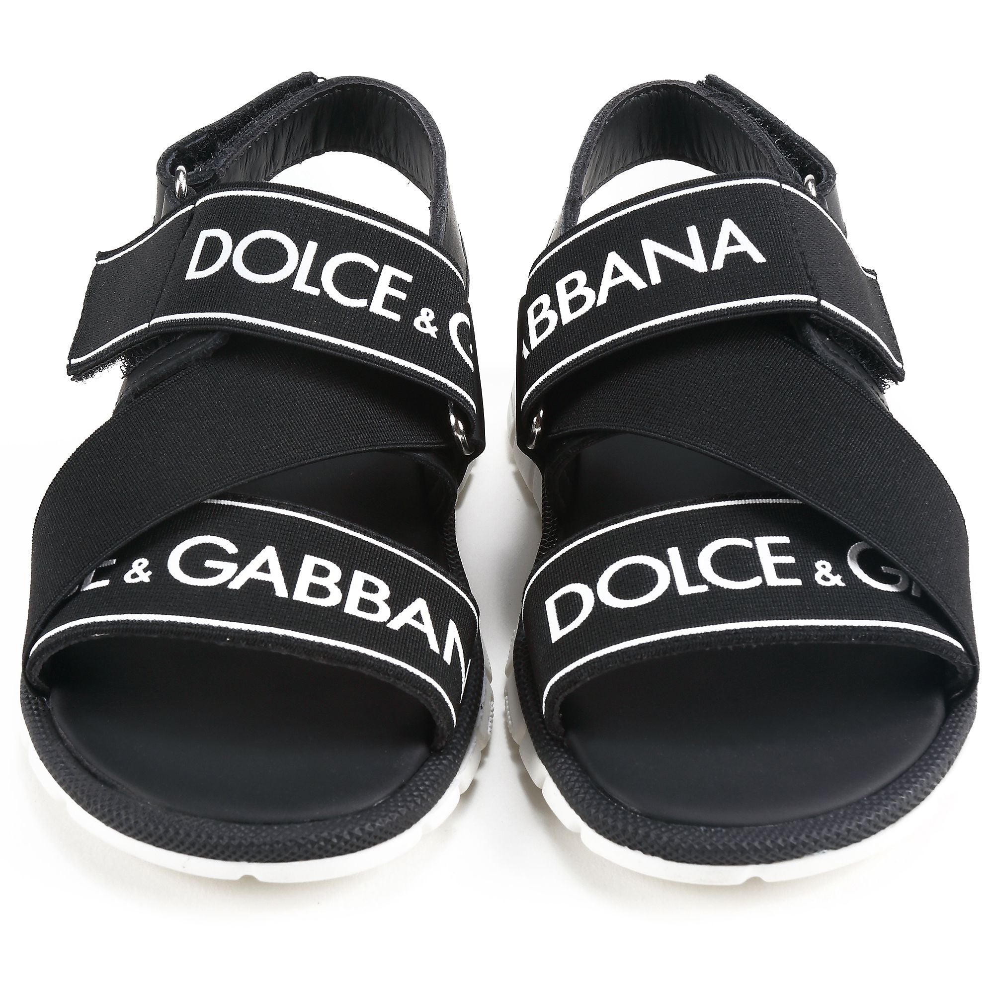 Girls & Boys Black Logo Sandals