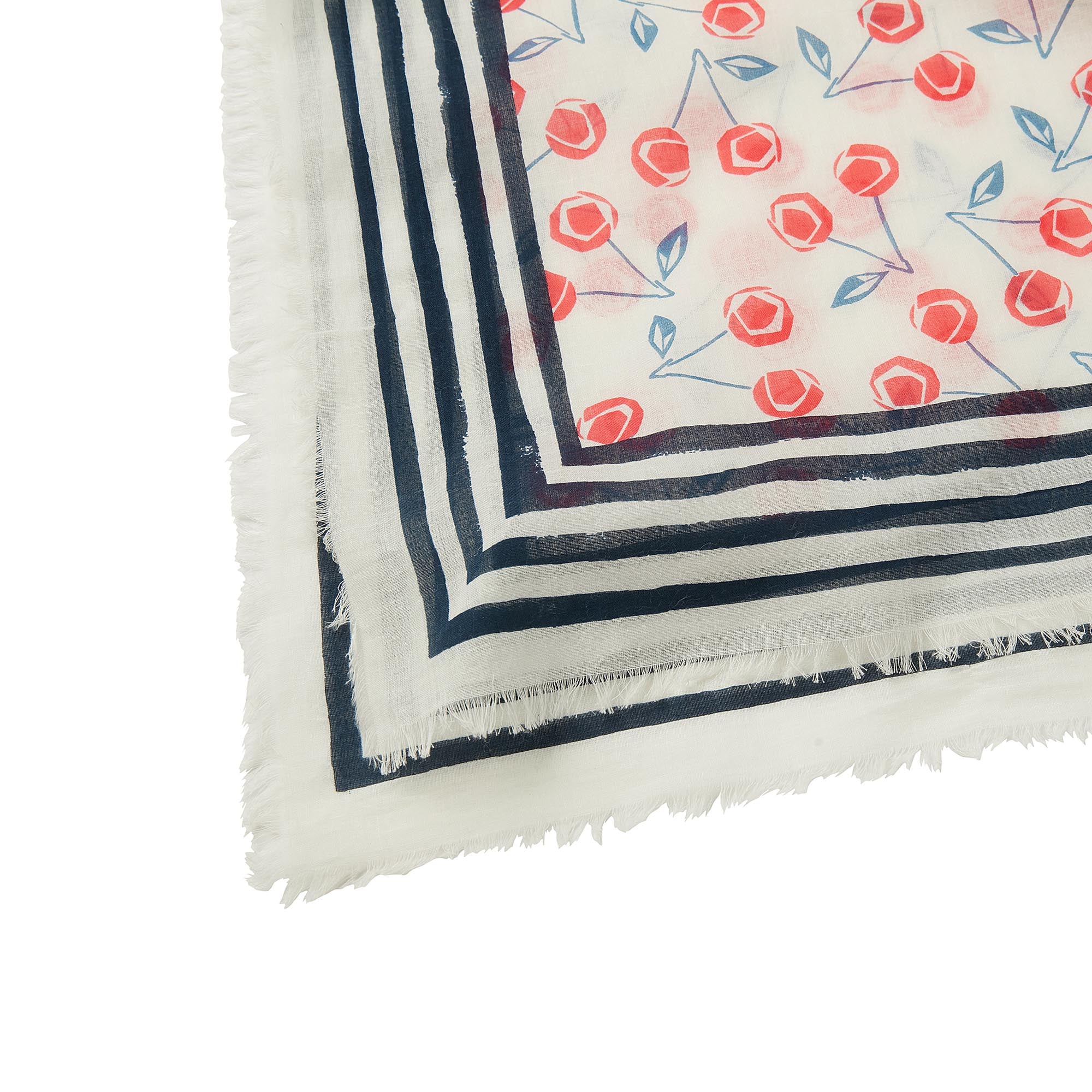 女童白色樱桃印花围巾