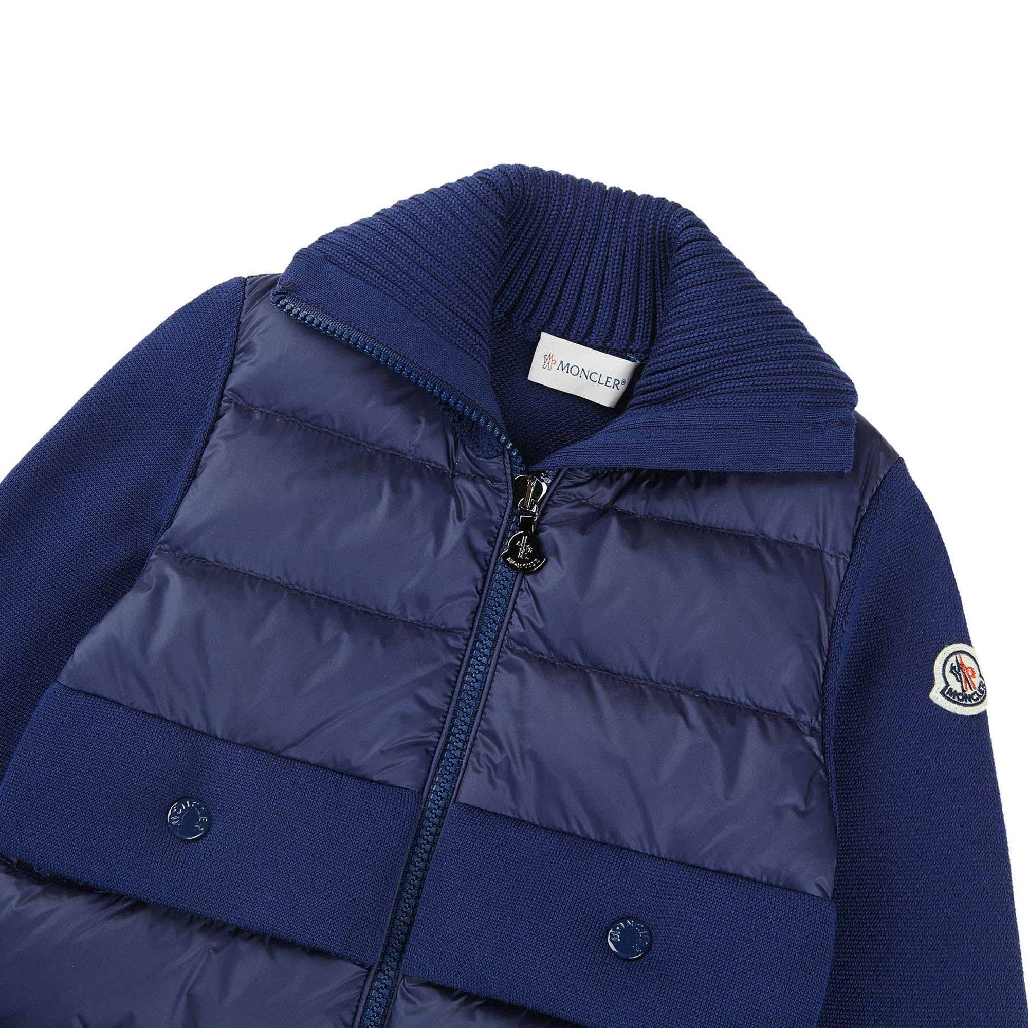 Girls Blue Knit Zip-Up Cardigan