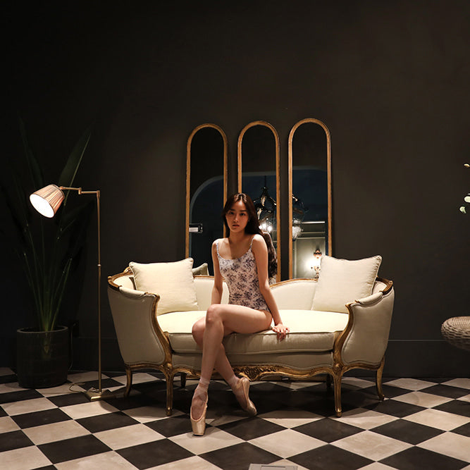 Girls Blue Floral Ballet Onesies