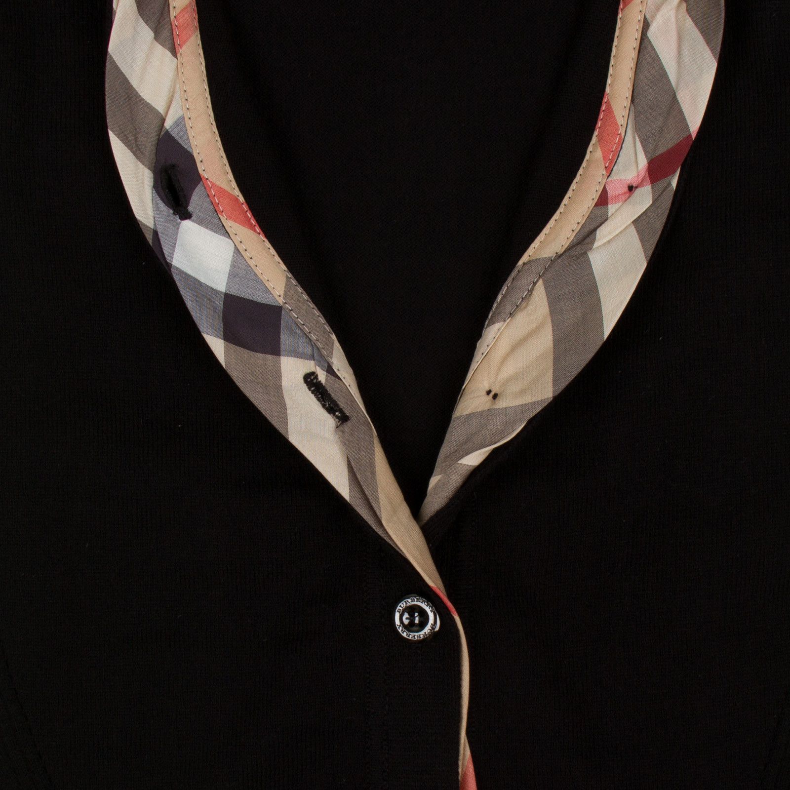 Girls Black Cardigan With Check Turn Up Cuffs - CÉMAROSE | Children's Fashion Store - 3