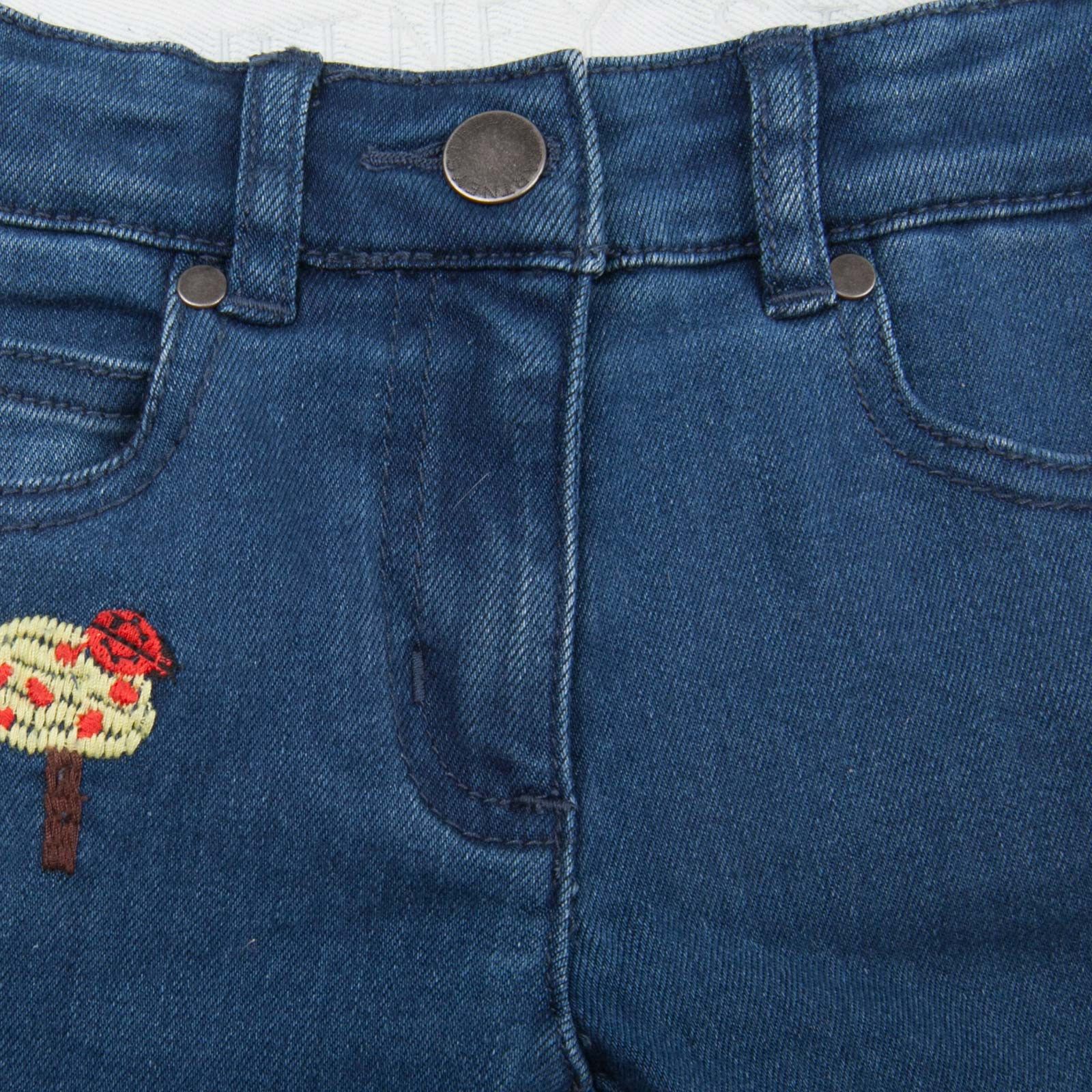 Nina Girls Blue Demin Skinny Embroidered Jeans - CÉMAROSE | Children's Fashion Store - 3