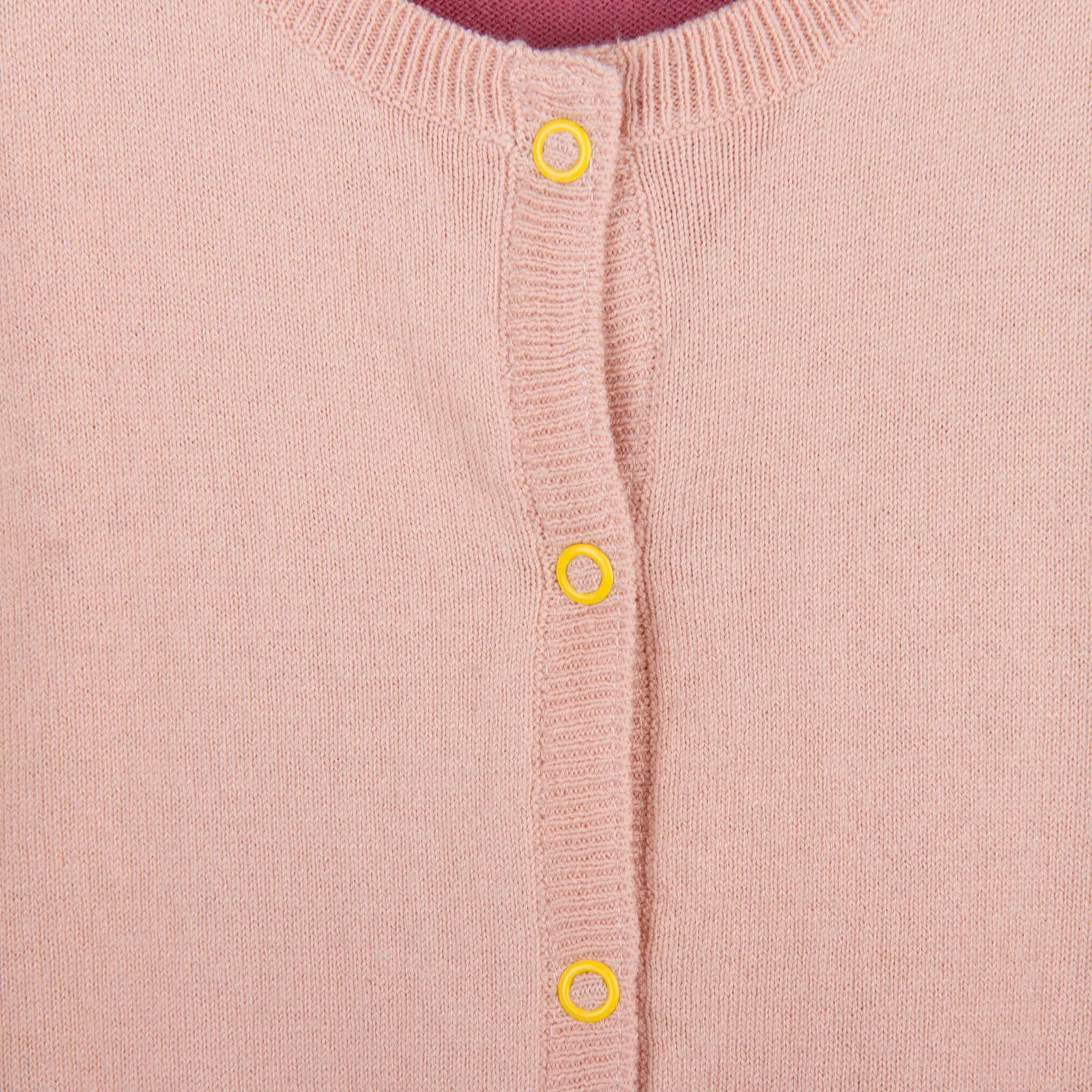 Lauren Baby Pink Wool&Red Cashmere Cardigan - CÉMAROSE | Children's Fashion Store - 3