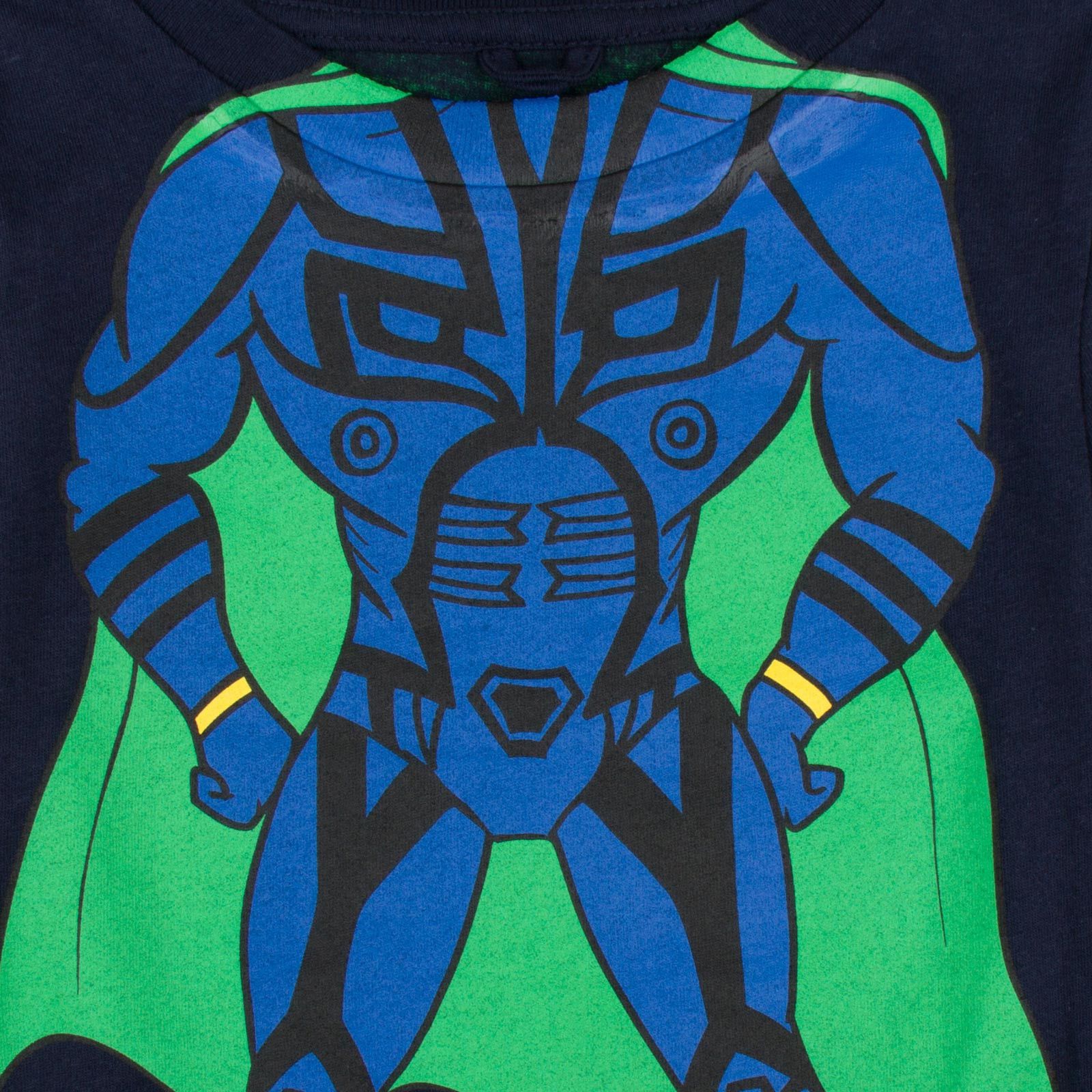 Barley Boys Navy Blue & Green Super Stella Heroes Printed Cotton T-Shirt - CÉMAROSE | Children's Fashion Store - 3