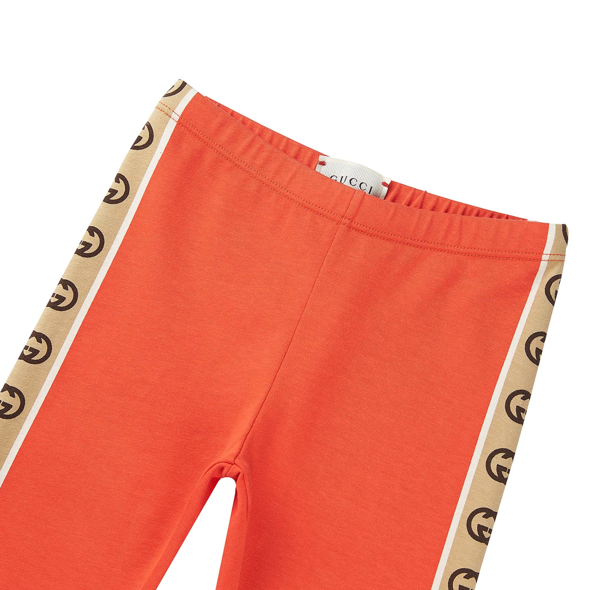 Baby Girls Red Logo Cotton Leggings
