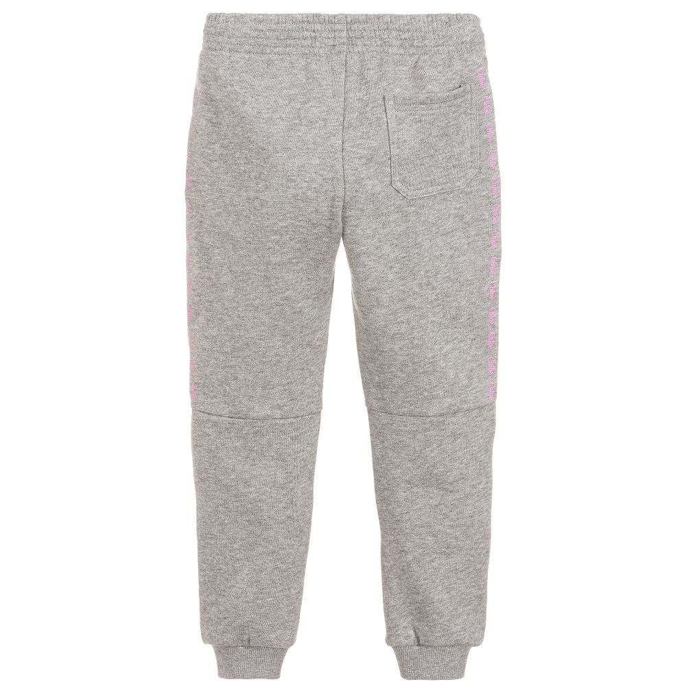 Girls Grey Drawstring Cotton Trousers