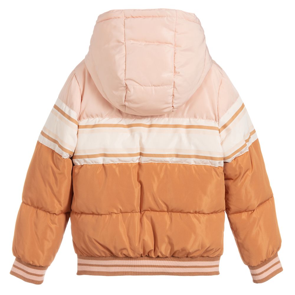 Girls Light Pink Hooded Zip Jacket