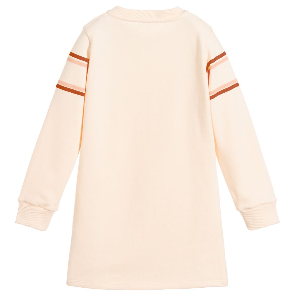 Girls Light Pink Logo Cotton Dress