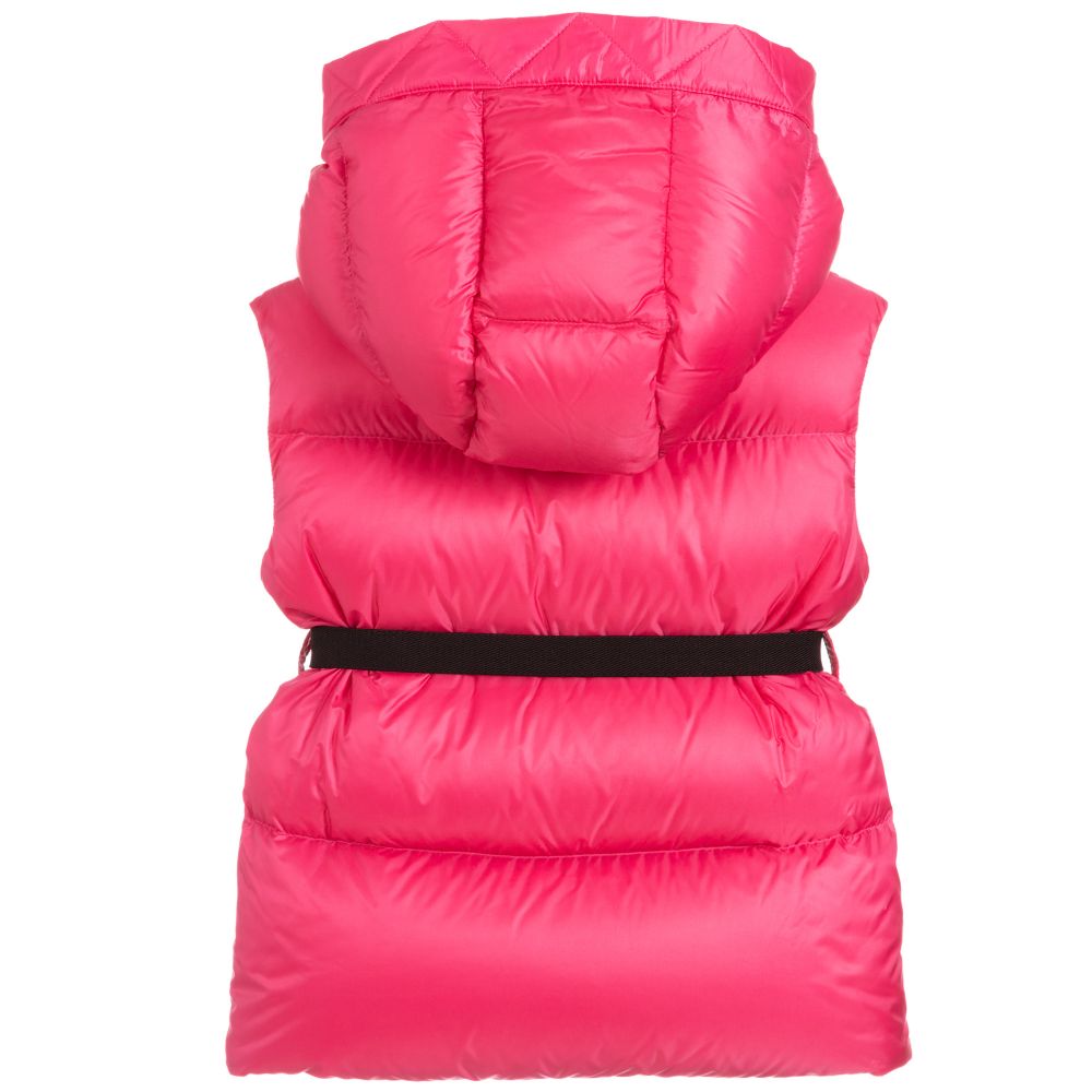 Girls Pink Padded Down Gilet