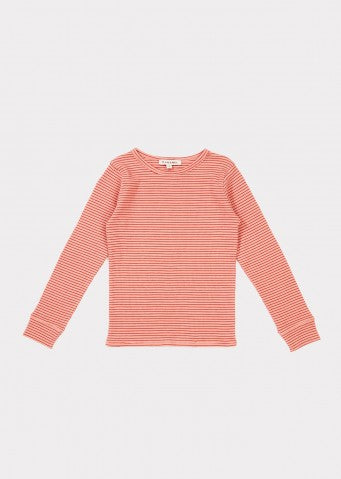 Girls Red Striped Cotton Shirt