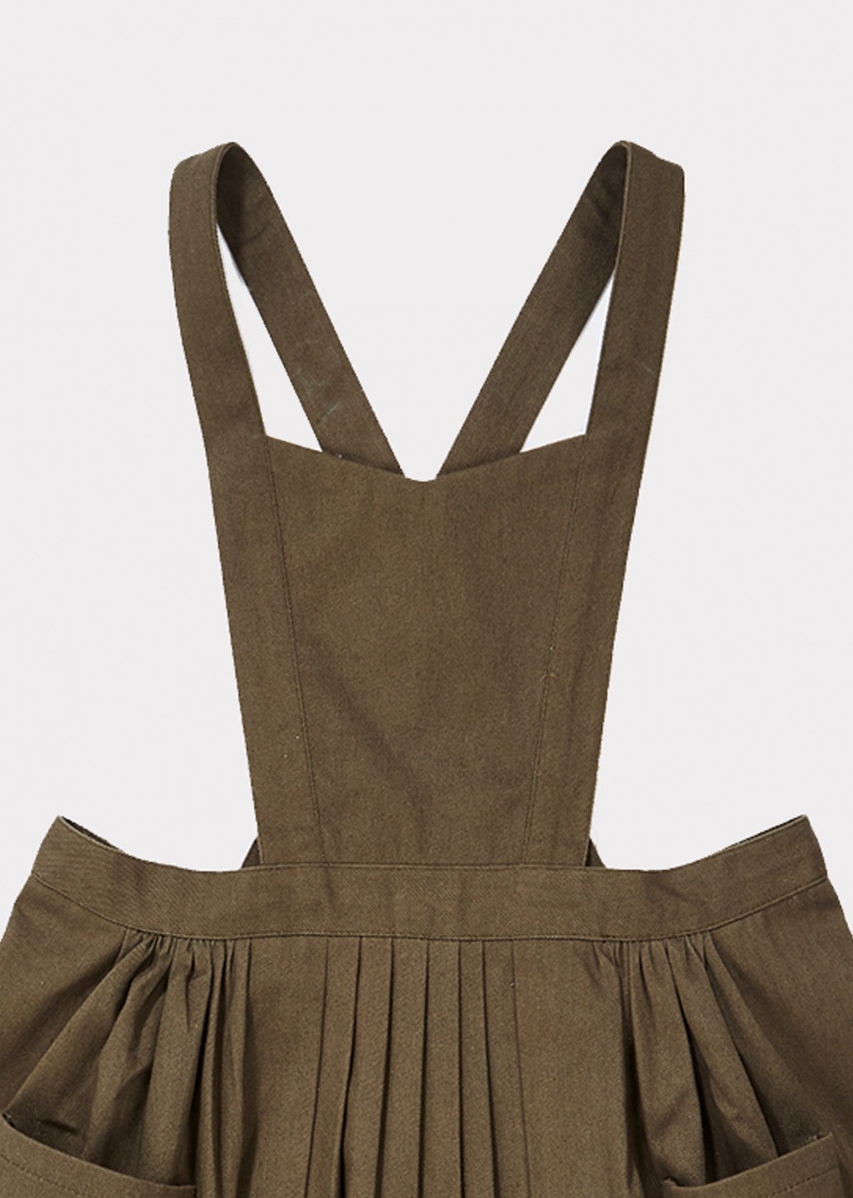 Girls Dark Green Cotton Strap Skirt