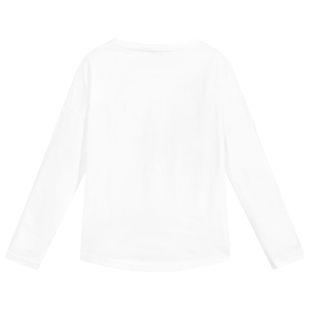 Girls White Cotton Top