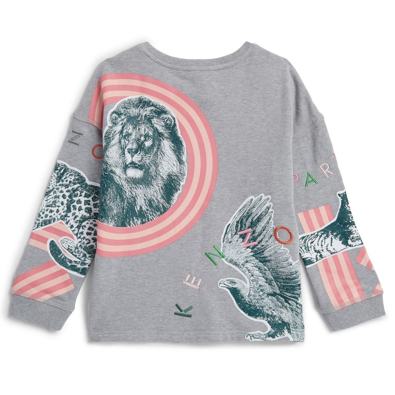 Girls Grey Printing Cotton Sweatshirt