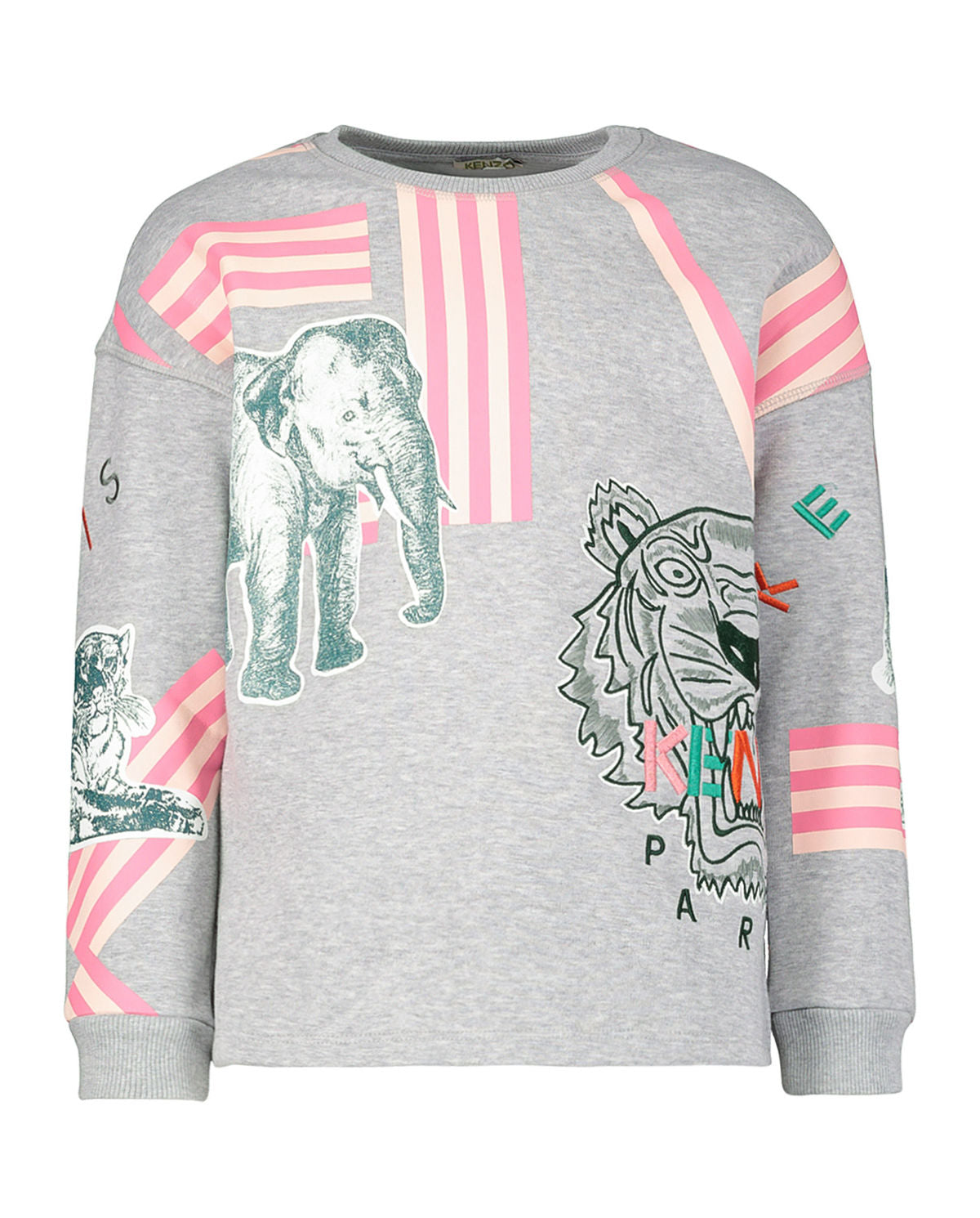 Girls Grey Printing Cotton Sweatshirt