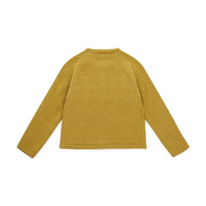 Girls Yellow Wool Cardigan