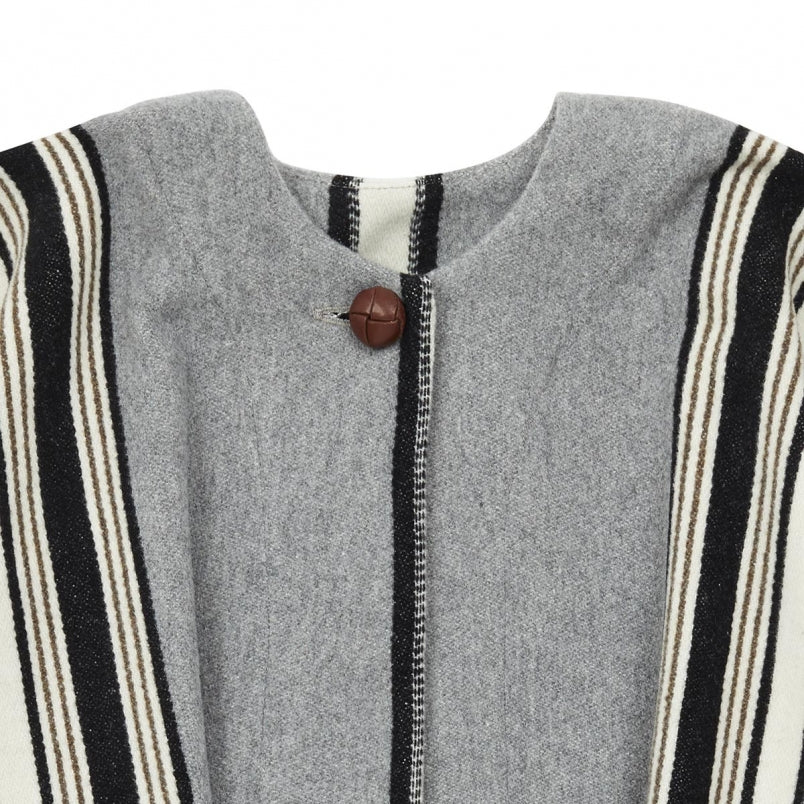 Girls Grey Striped Shawl