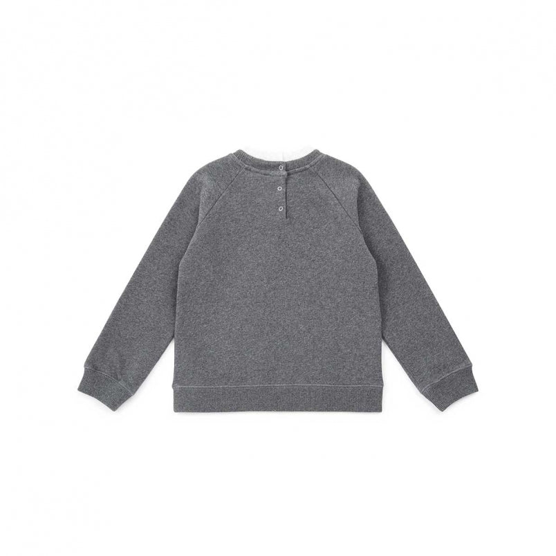 Girls Grey Cotton Sweater