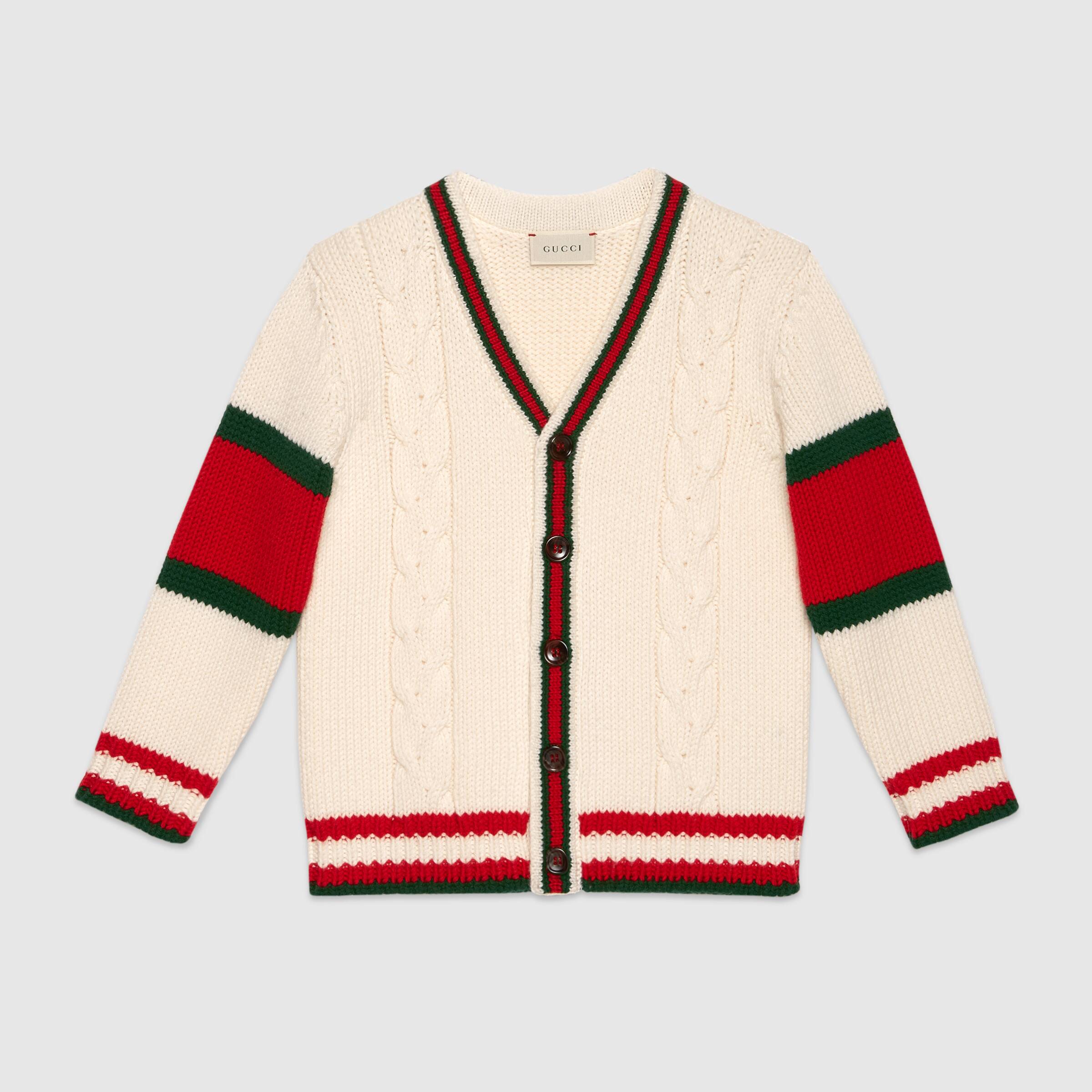 Boys White Wool Cardigan