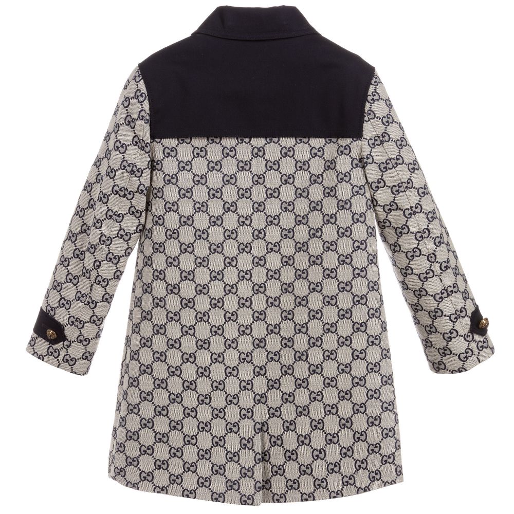 Girls Grey GG Cotton Coat