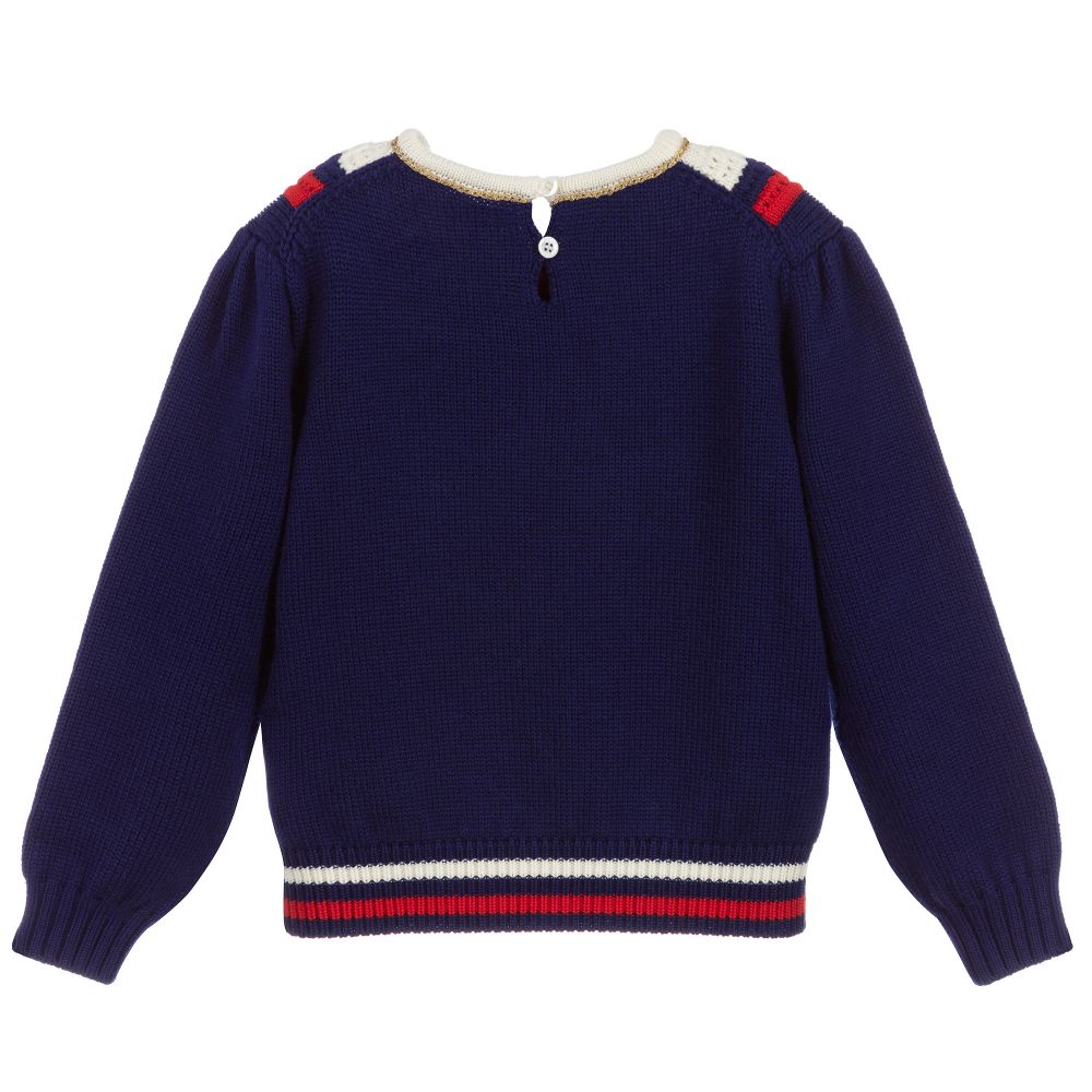 Girls Blue Wool Sweater
