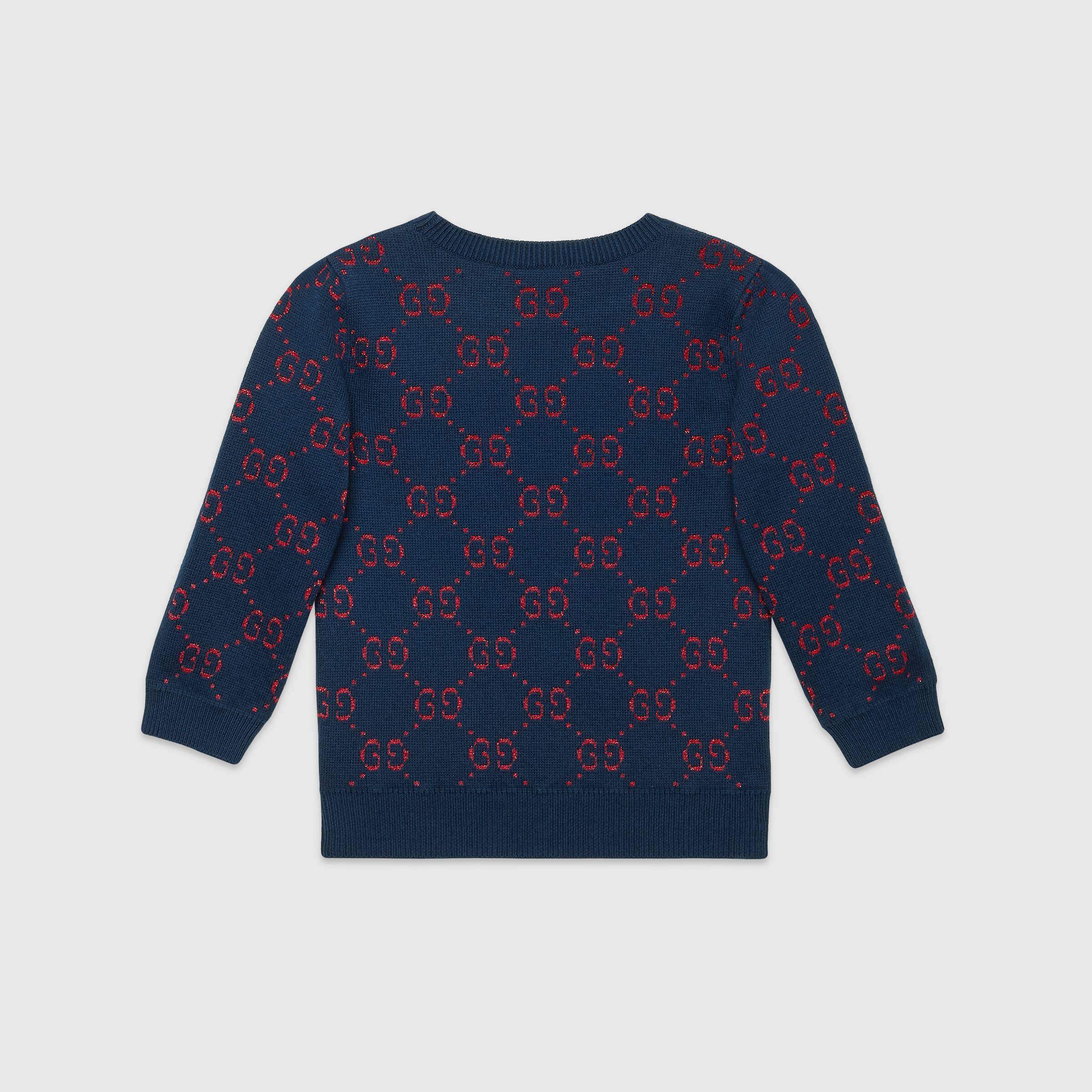 Girls Blue GG Cotton Sweater