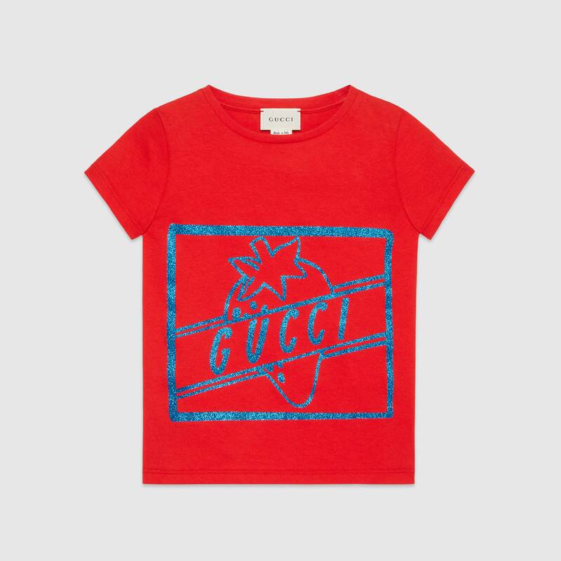 Girls Red Logo Cotton T-shirt