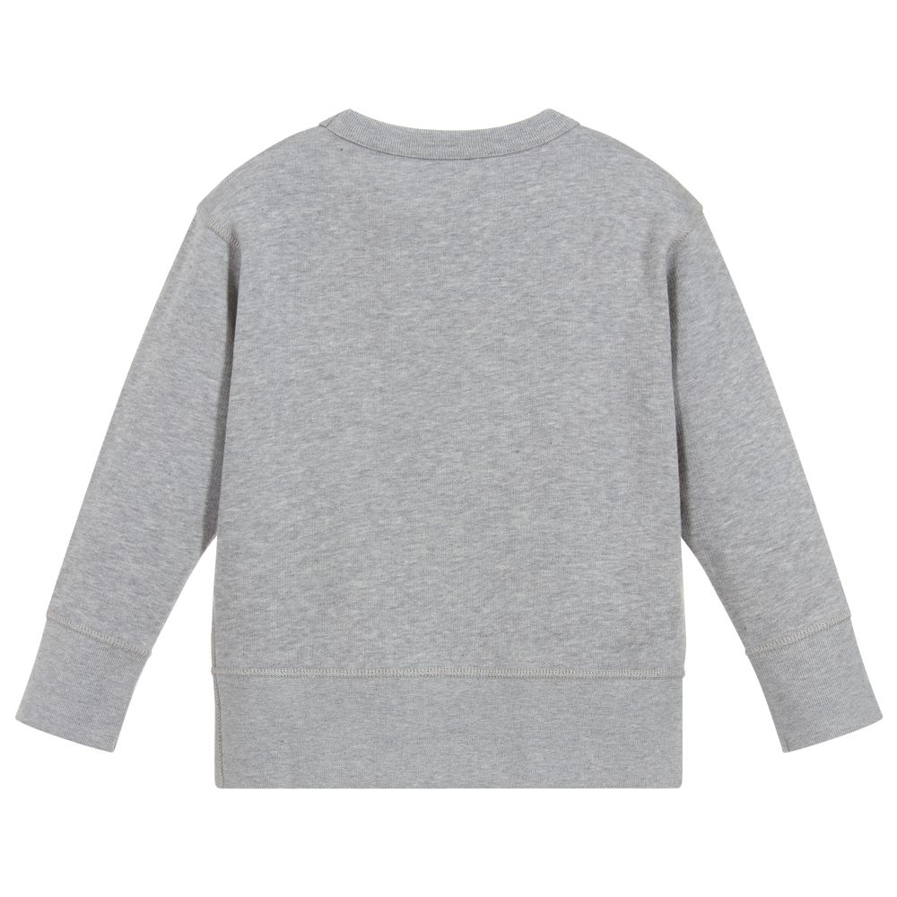 Girls Grey Logo Cotton Sweatshirt