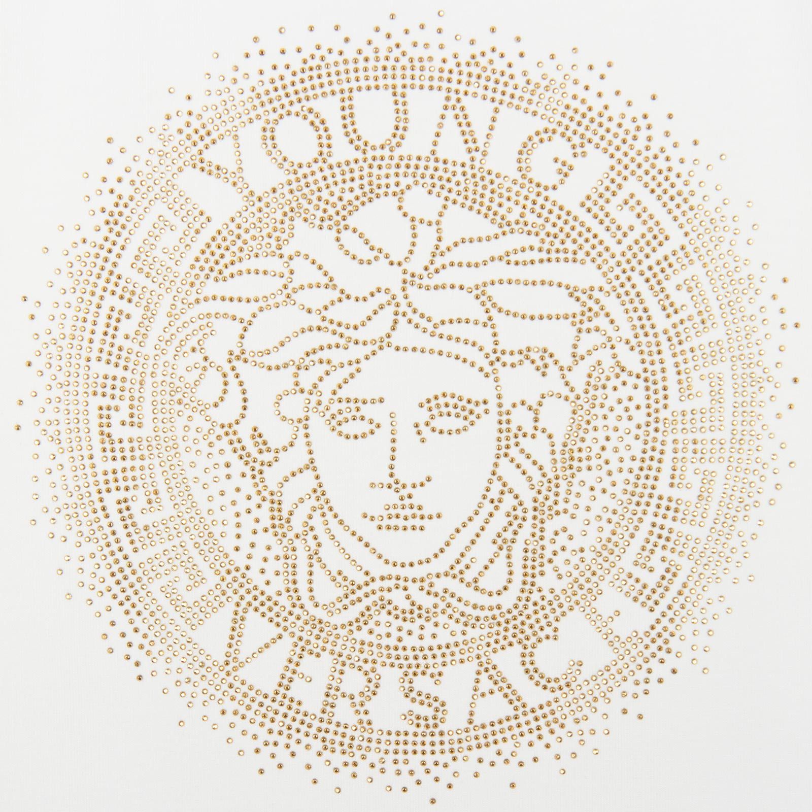 Girls White Dropped Waist Dress Gold With Versace Brand Logo - CÉMAROSE | Children's Fashion Store - 3