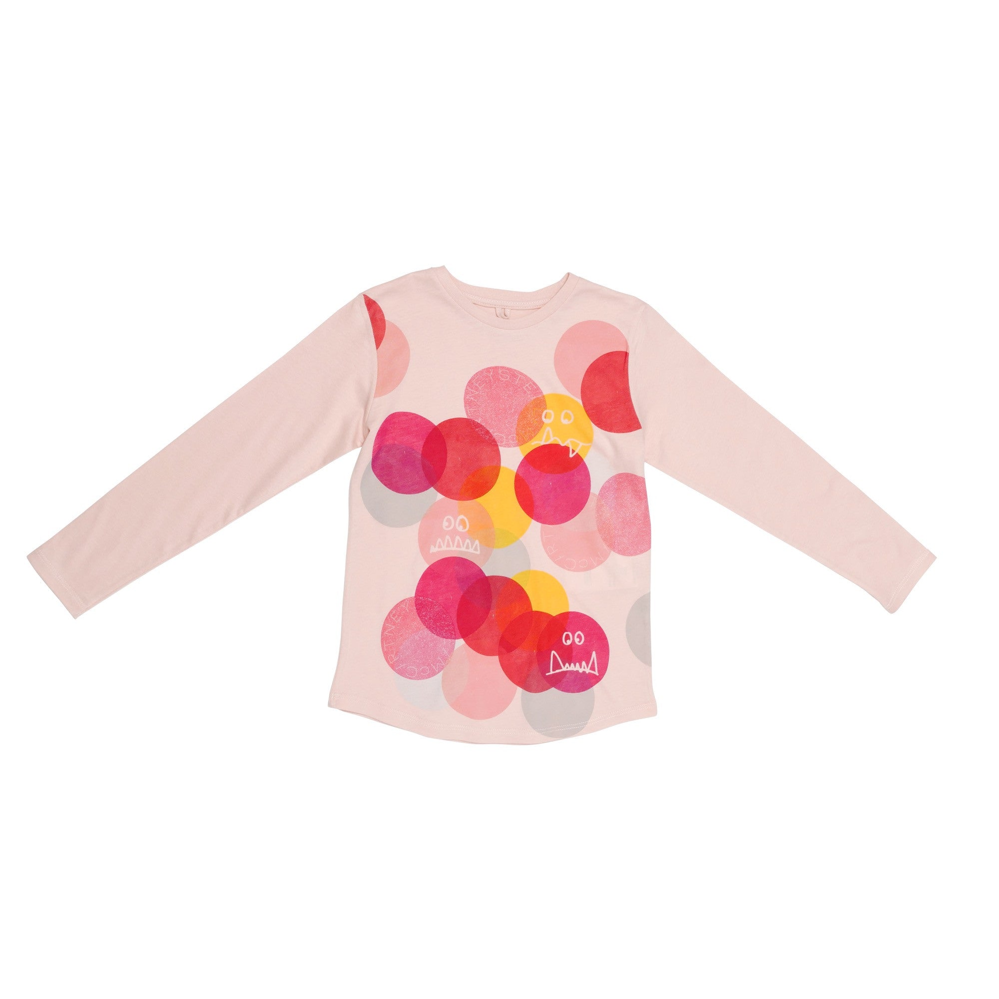 Girls Pink Cotton 'Barley' T-Shirt With Bubble Print Trims - CÉMAROSE | Children's Fashion Store