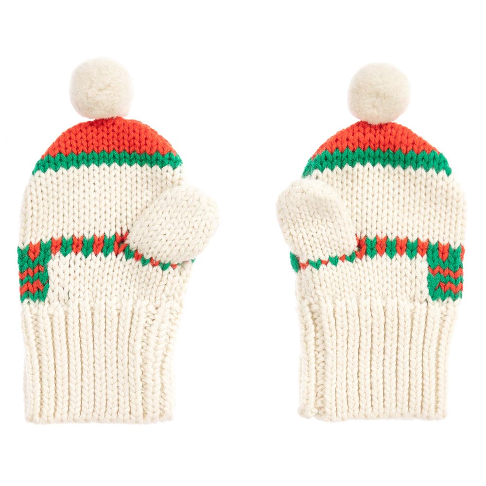Girls Red & Green Cotton Scarf Set