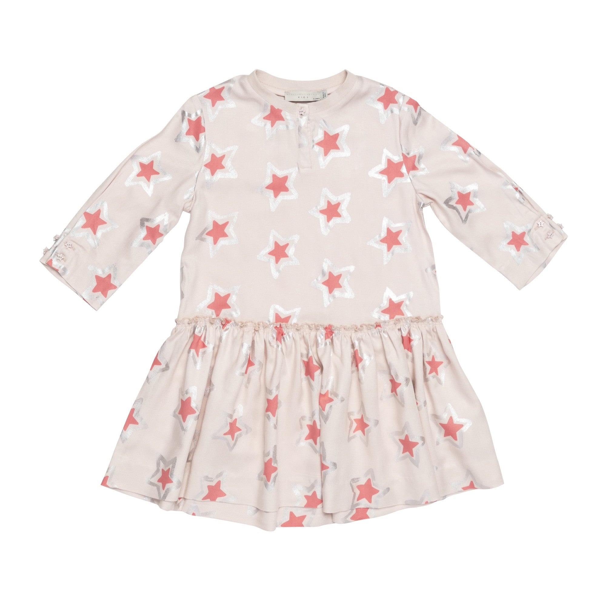 Girls Pearl Pink Star Printed Trims 'Cosmic' Dress - CÉMAROSE | Children's Fashion Store