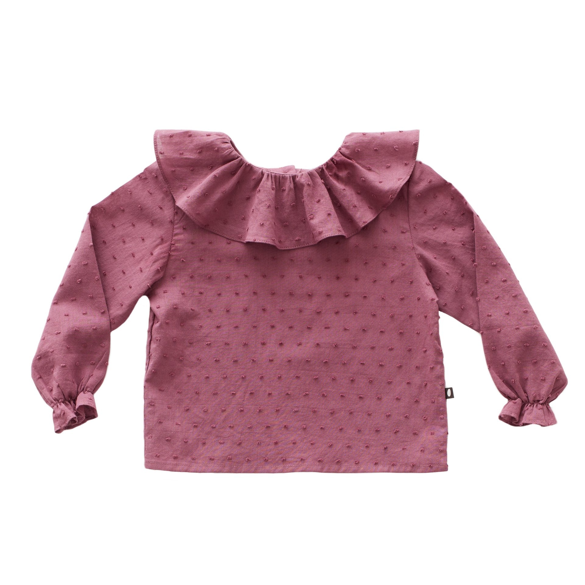 Girls Mauve Ruffle Collar Cotton Blouse