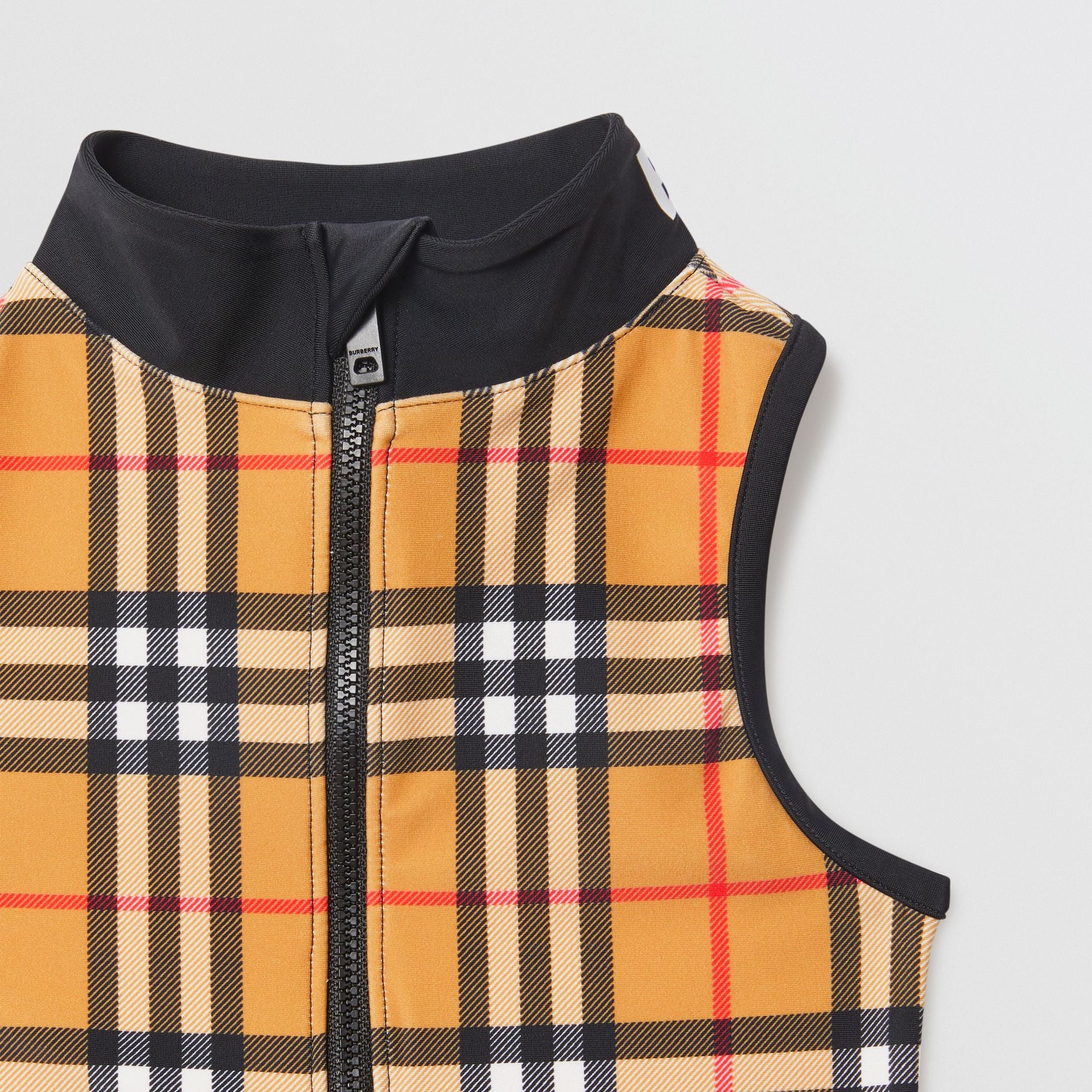 Girls Antique Yellow Check Swimwear