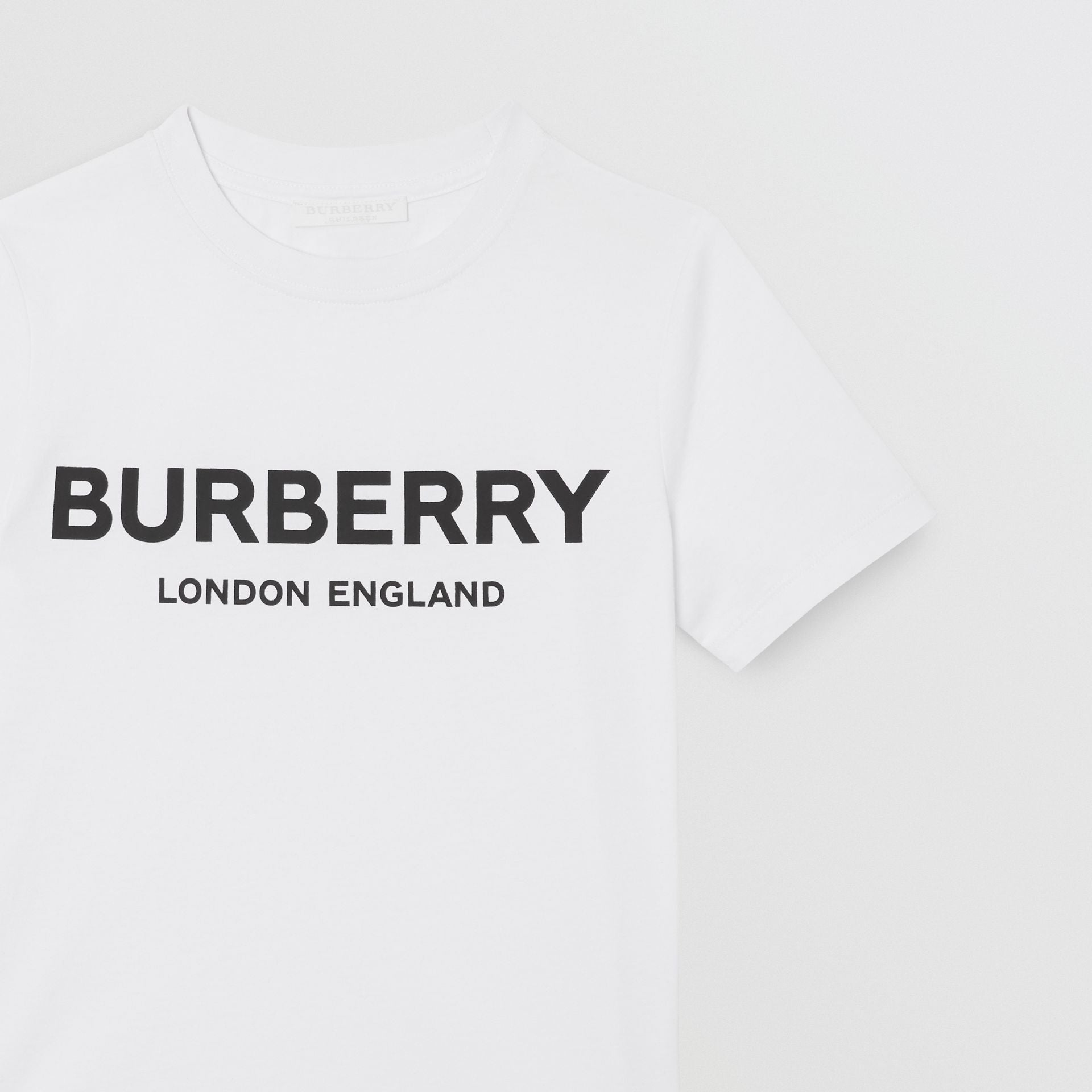 Girls White Logo Cotton T-shirt