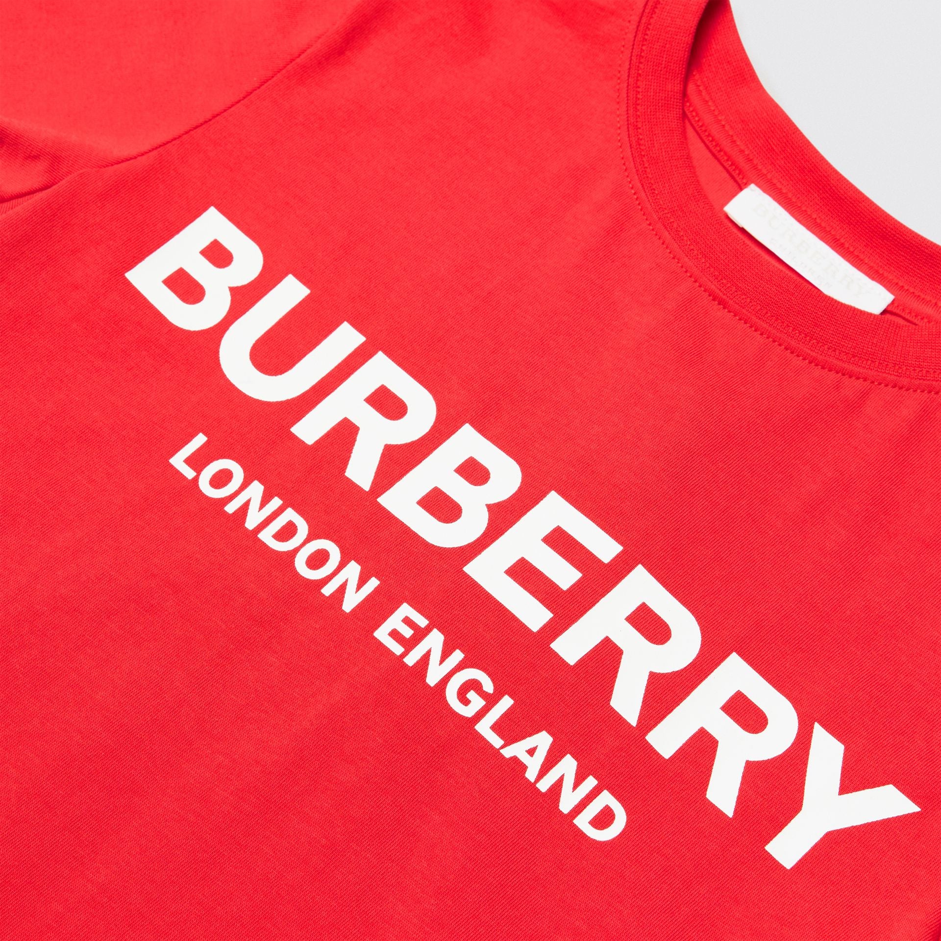 Girls Bright Red Logo Cotton T-shirt