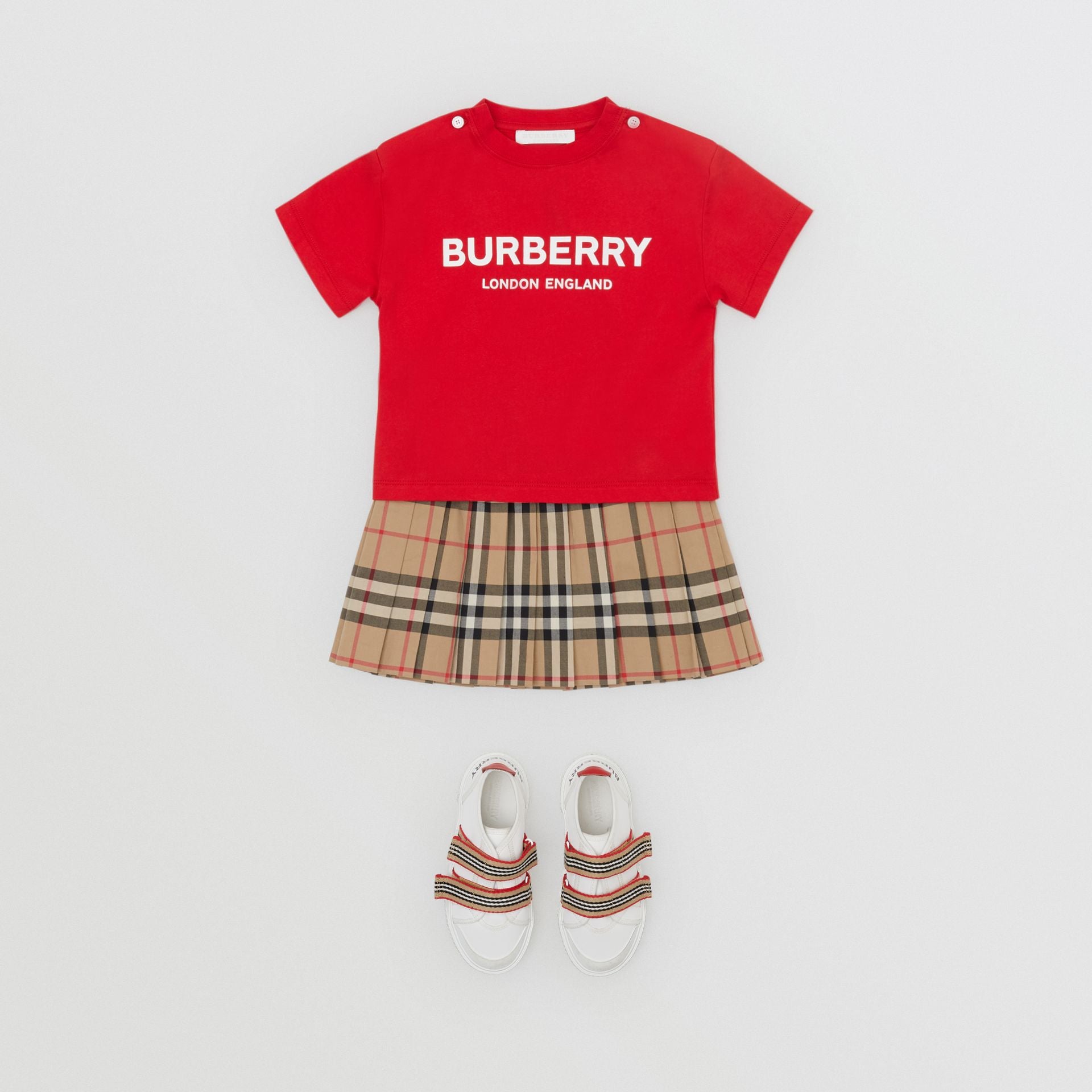 Baby Girls Bright Red Logo Cotton T-shirt