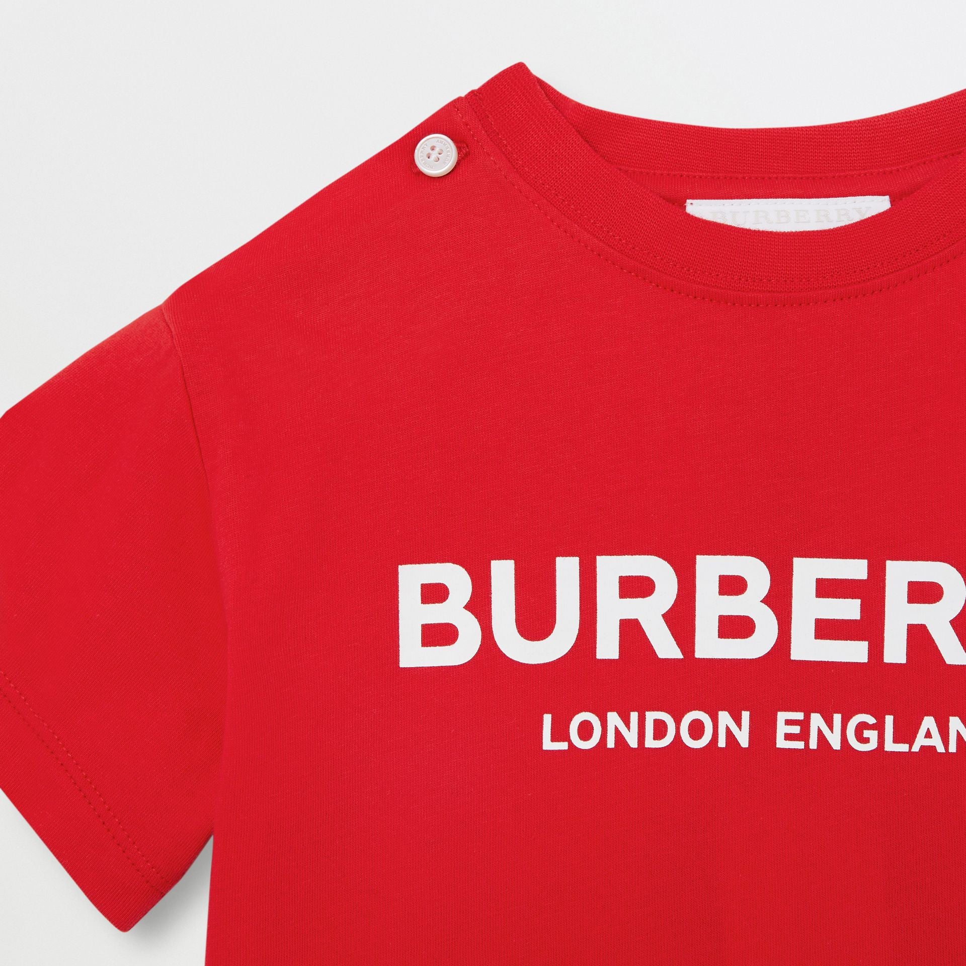 Baby Girls Bright Red Logo Cotton T-shirt